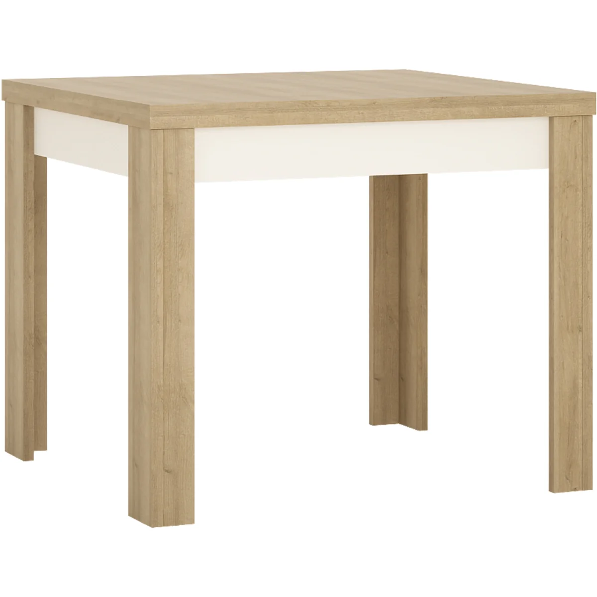 Lyon Small Extending Dining Table 90-180cm in Riviera Oak/White High Gloss - Oak – image 5