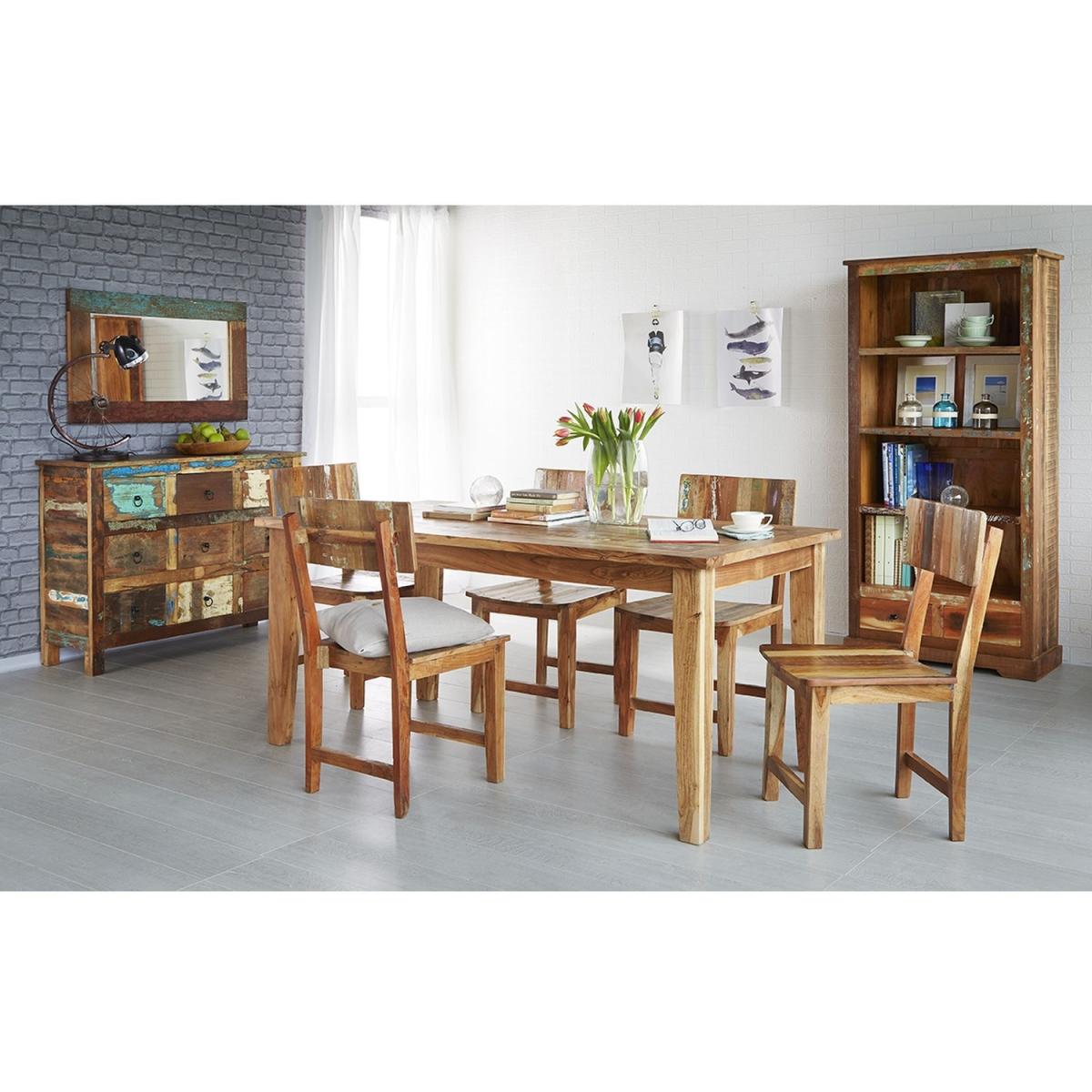 Reclaimed Boat Large Dining Table - Multicolour – image 2