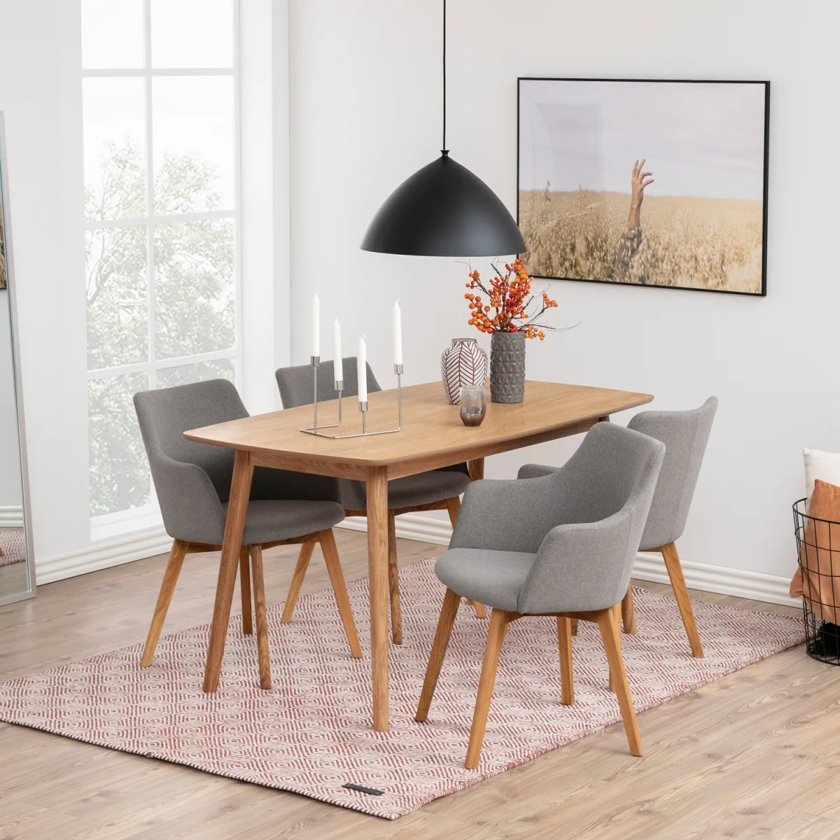 Nagano Rectangular Dining Table in Oak 150x80cm - Oak – image 5