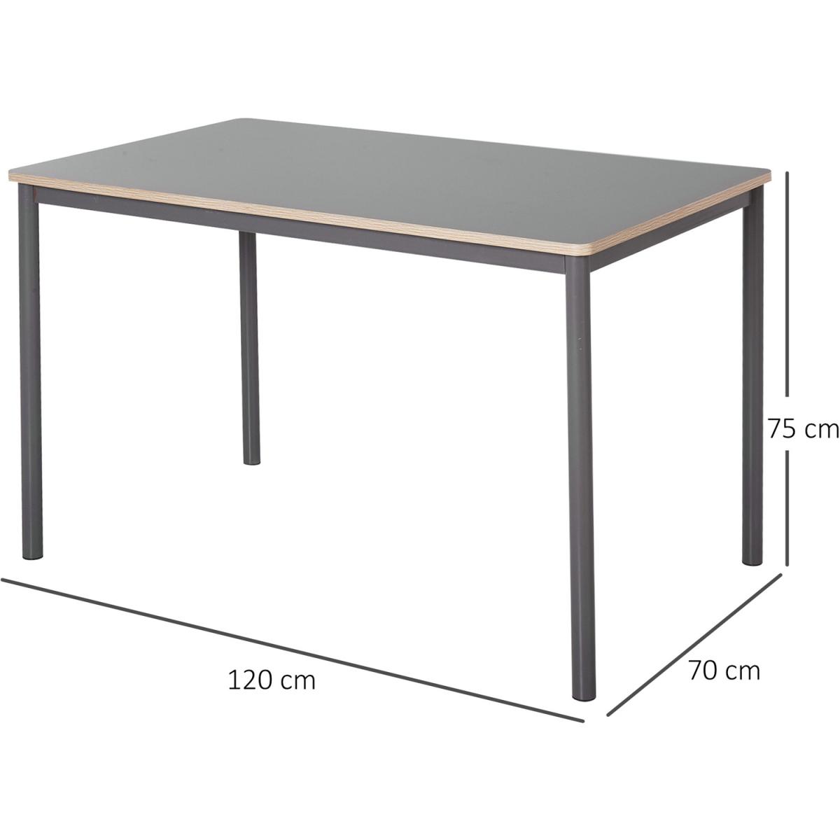 120cm Minimalistic Dining Table with Steel Frame Foot Pads - Grey – image 2