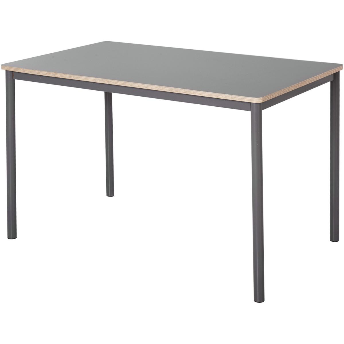 120cm Minimalistic Dining Table with Steel Frame Foot Pads - Grey – image 8