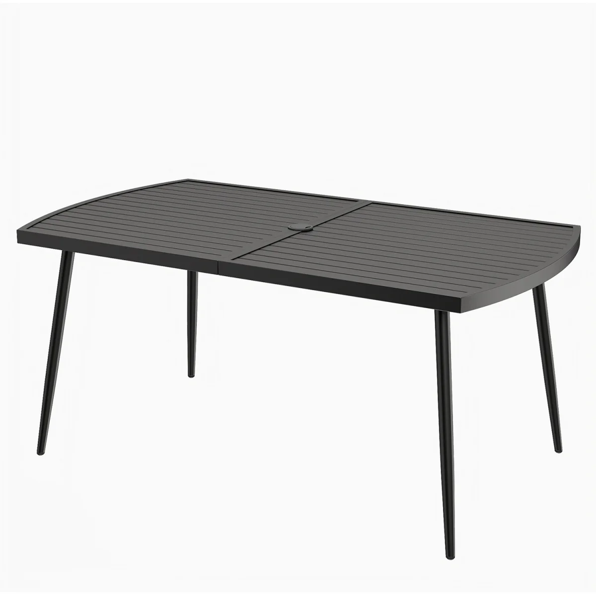 Slat Patio Dining Table with Umbrella Hole – image 2