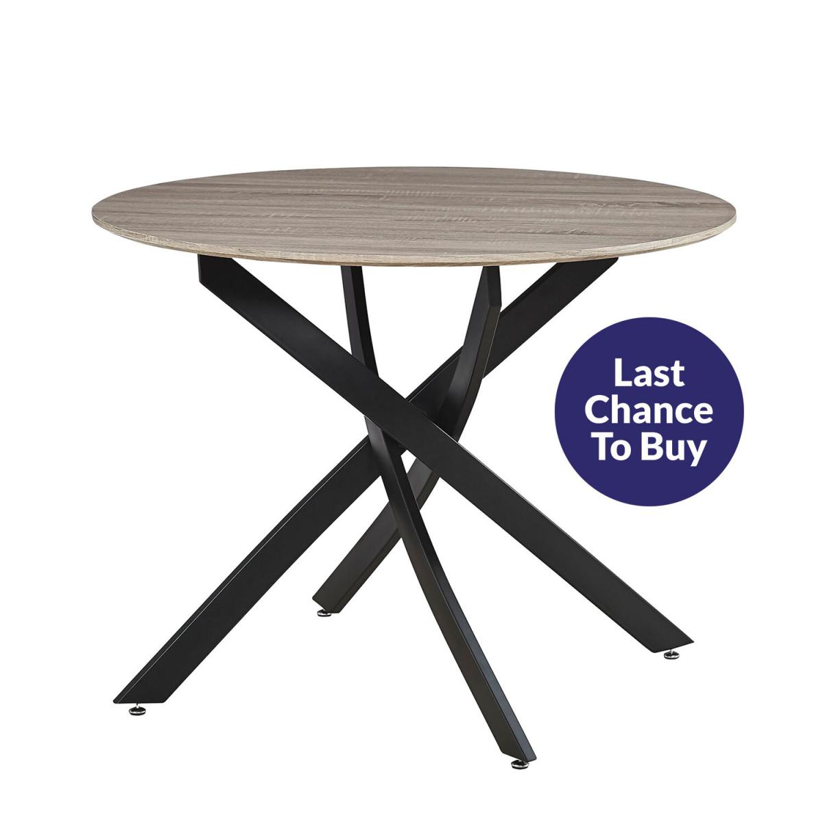 Seaton Round Dining Table - Black/Dark Wood – image 3