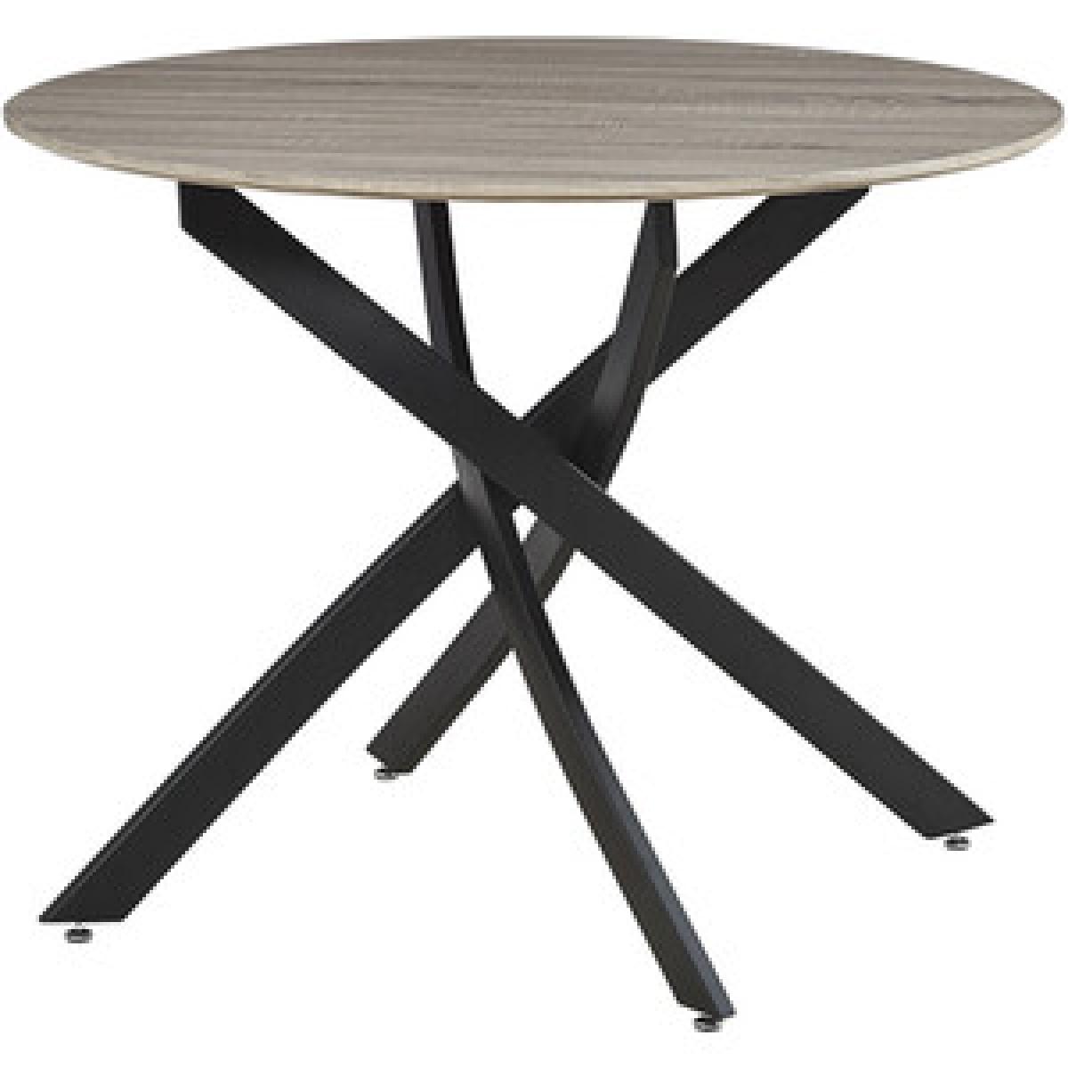 Seaton Round Dining Table - Black/Dark Wood – image 4