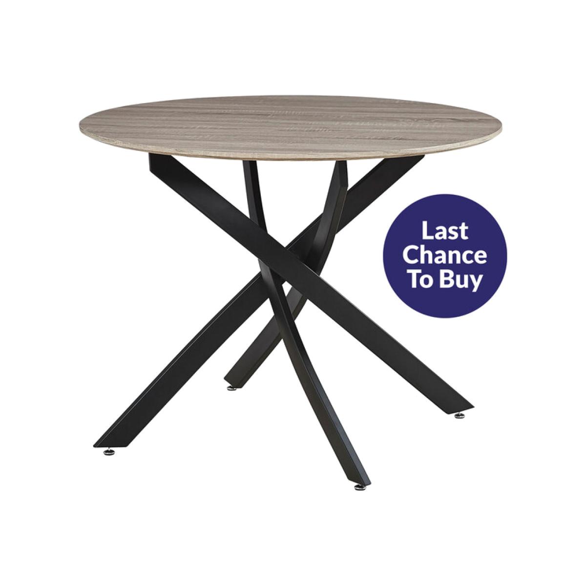 Seaton Round Dining Table - Black/Dark Wood – image 1