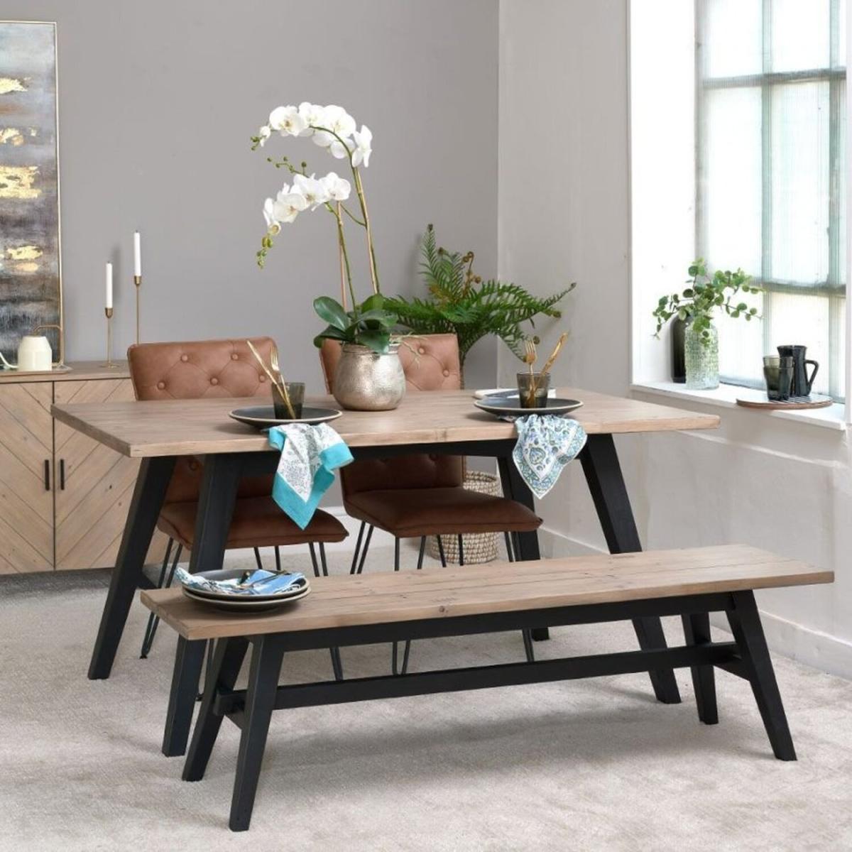 Reclaimed Dining Table 160cm - Brown – image 2