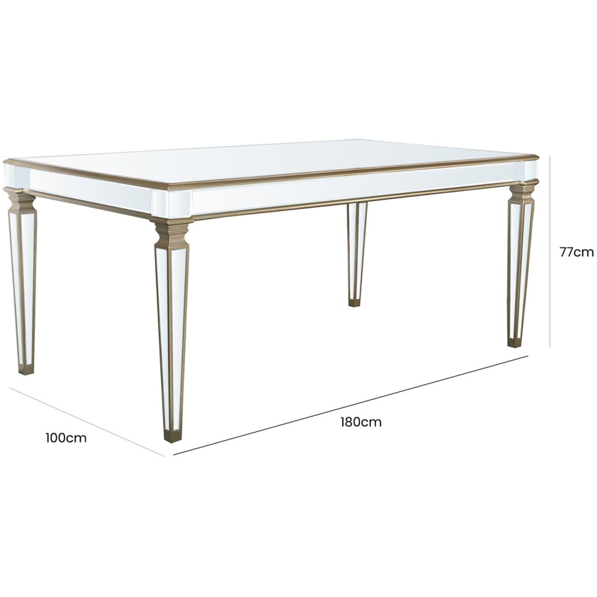 Apollo Champagne Mirrored Dining Table  - Silver – image 4