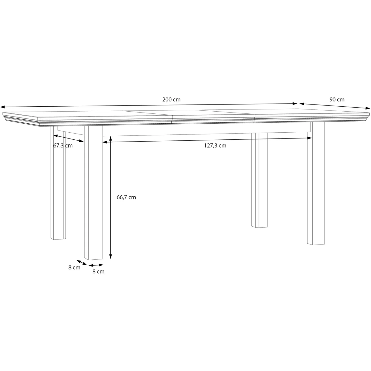 Pontypool Rectangular Dining Table - Wolfram Grey and Mauvella Oak – image 8