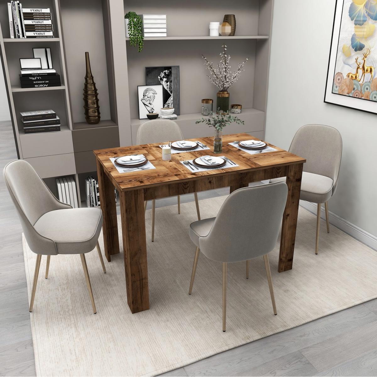 Dennis 110 cm 4 Person Dining Table - Light Walnut – image 2