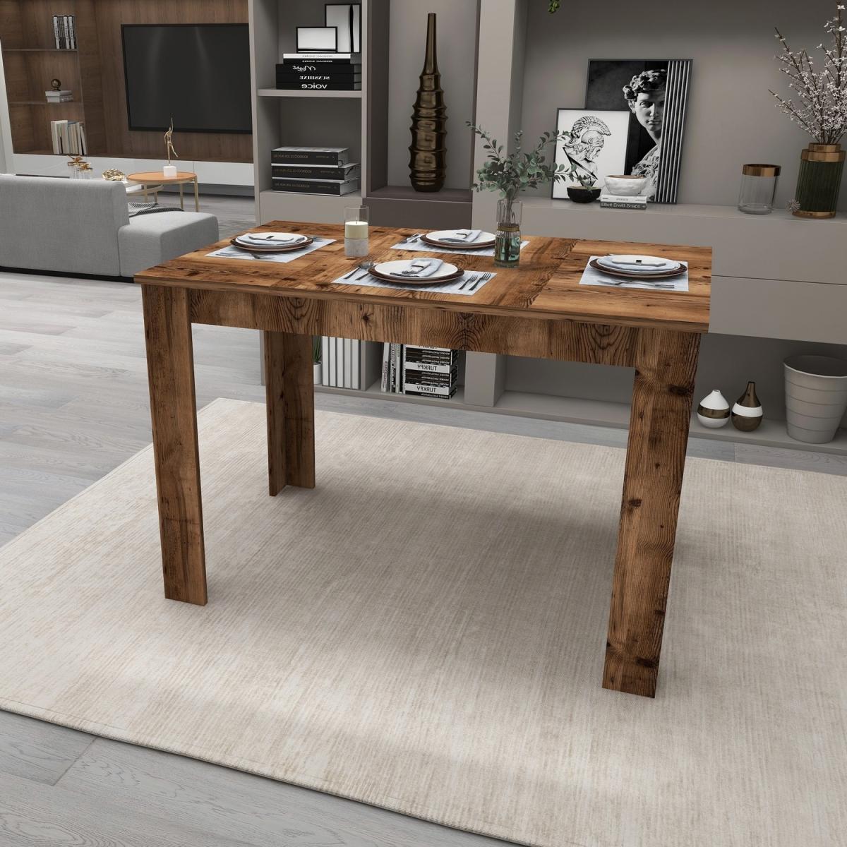 Dennis 110 cm 4 Person Dining Table - Light Walnut – image 3