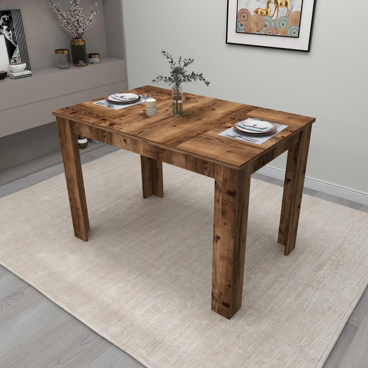 Dennis 110 cm 4 Person Dining Table - Light Walnut – image 4
