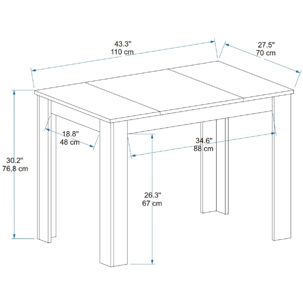 Dennis 110 cm 4 Person Dining Table - Light Walnut – image 5
