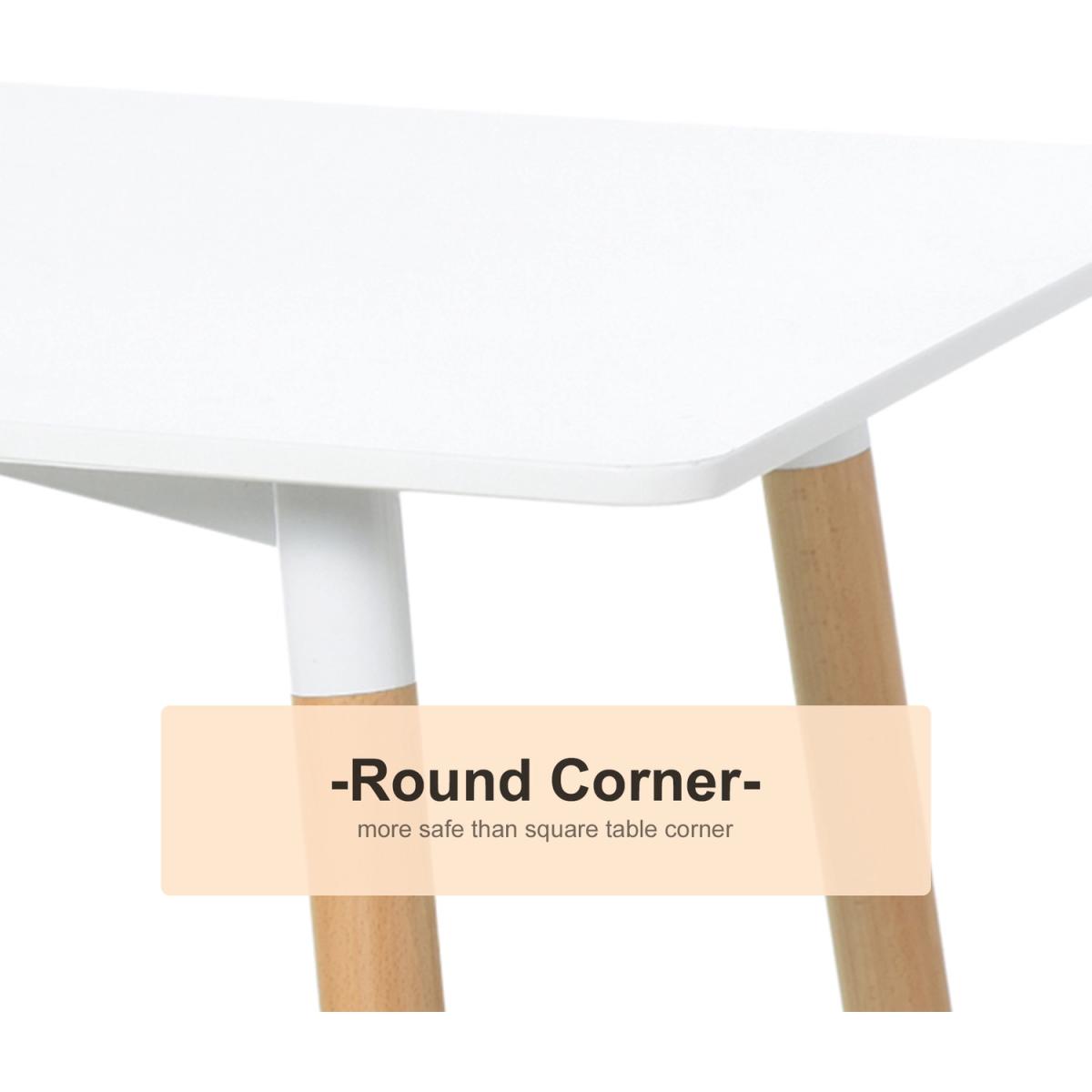 Scandinavian Style Dining Table with Wood Legs - White and Natural – image 3