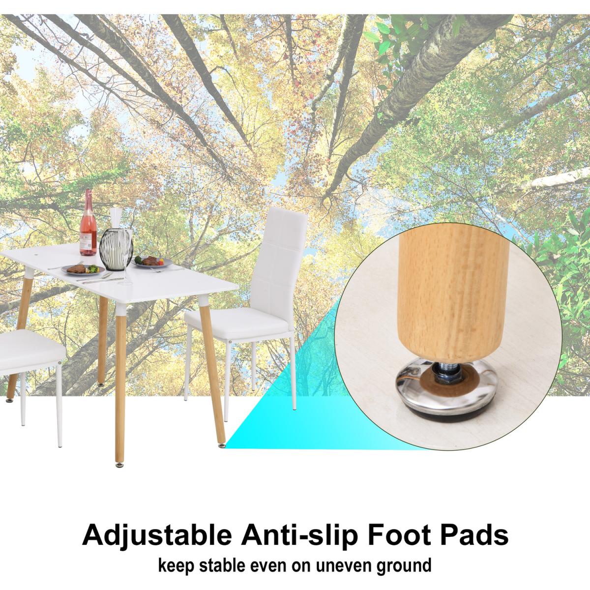 Scandinavian Style Dining Table with Wood Legs - White and Natural – image 4