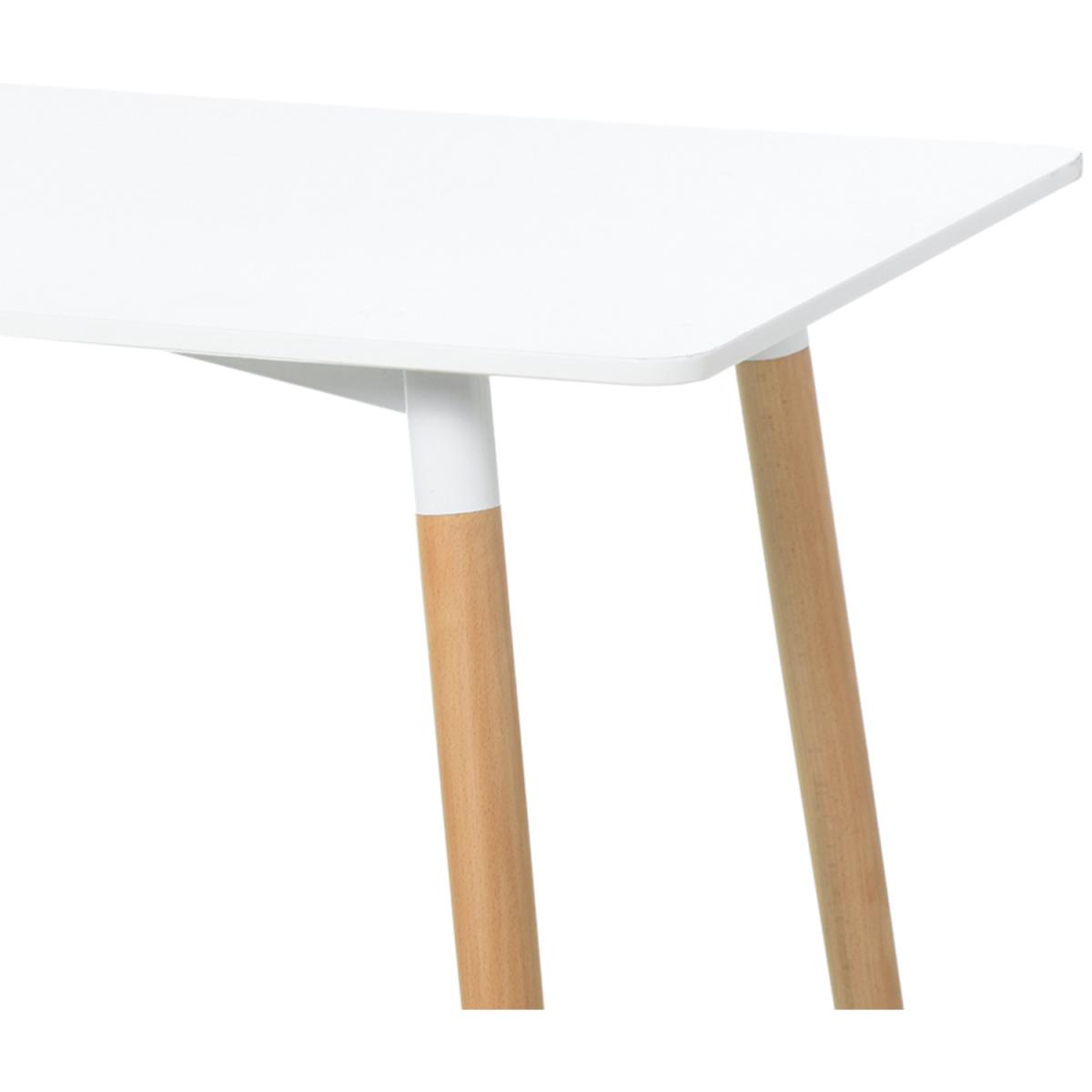 Scandinavian Style Dining Table with Wood Legs - White and Natural – image 8