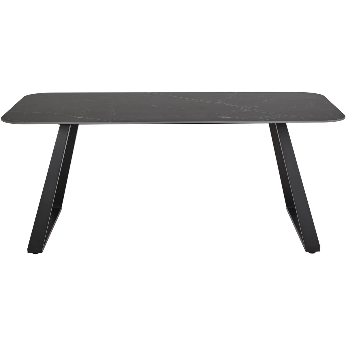 Antalya Dining Table with Black Ceramic Top & Black Metal Base - Black – image 2