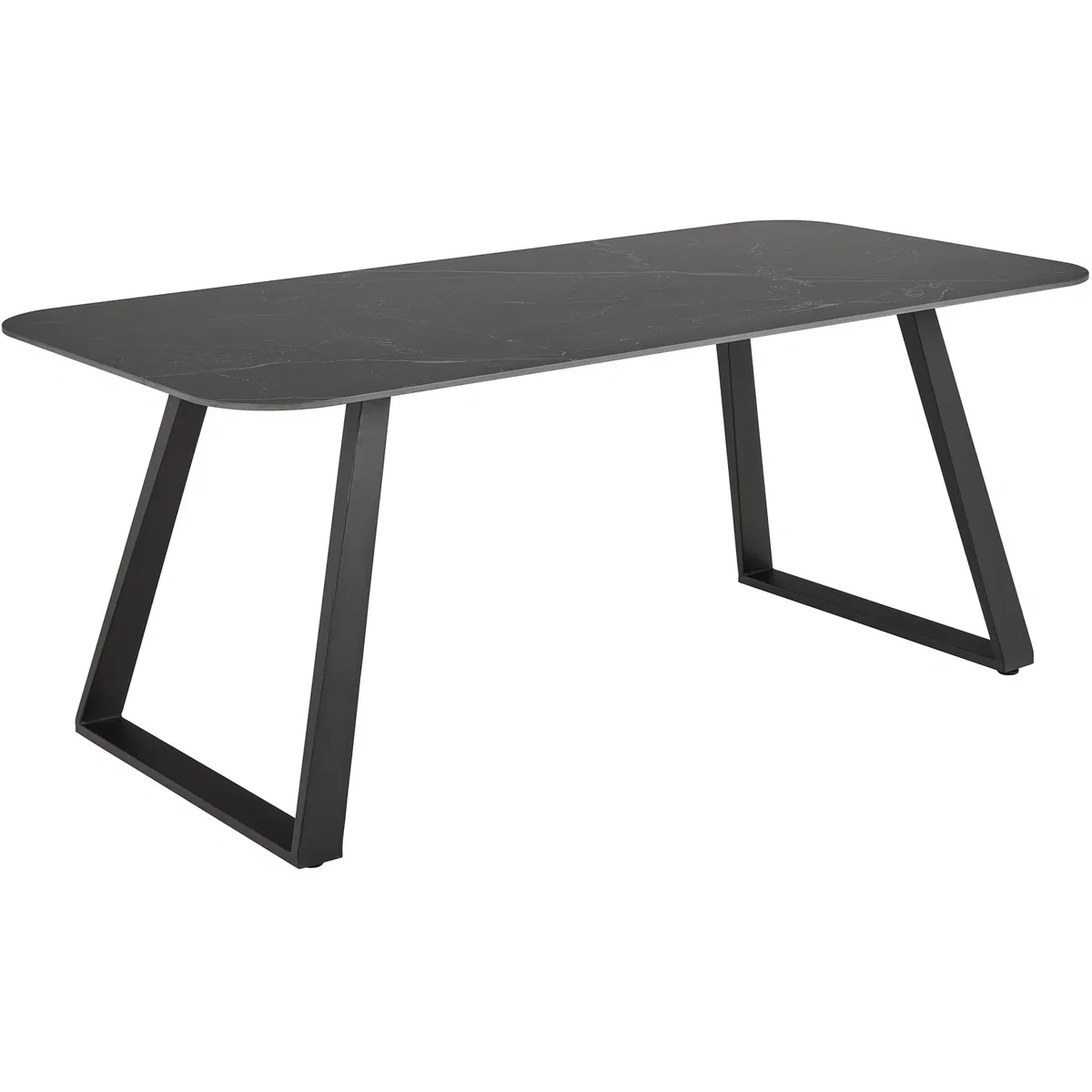 Antalya Dining Table with Black Ceramic Top & Black Metal Base - Black – image 3