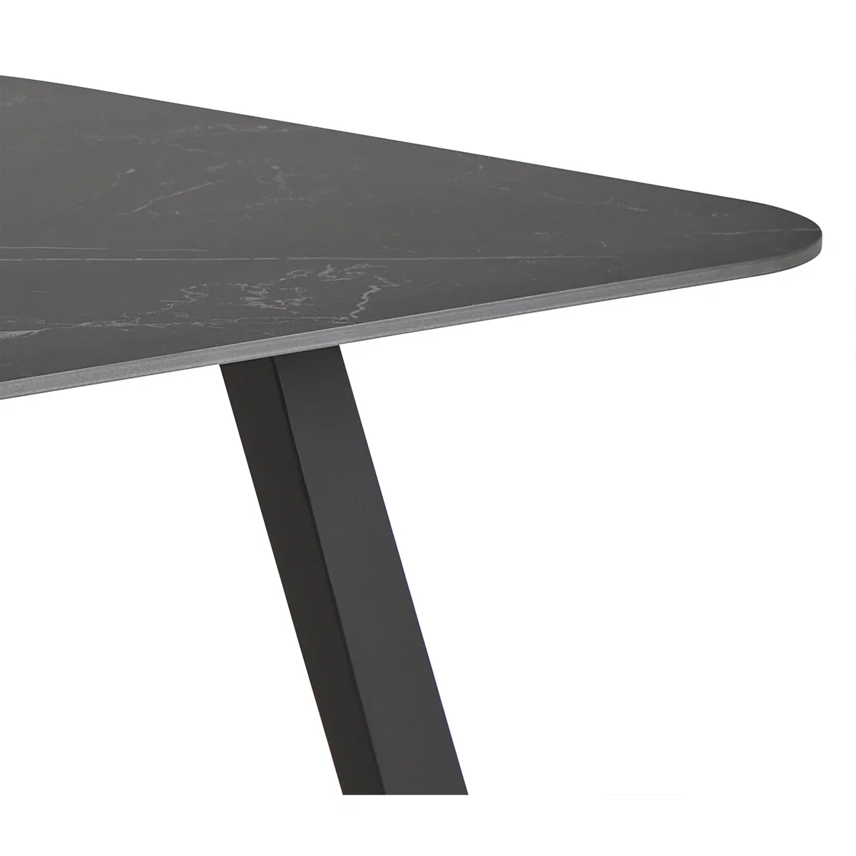 Antalya Dining Table with Black Ceramic Top & Black Metal Base - Black – image 4