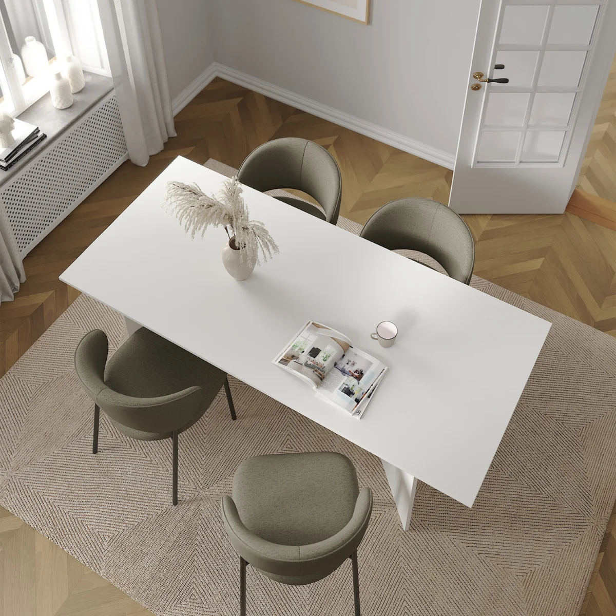 Family Dining table 90x200cm in White - White – image 7