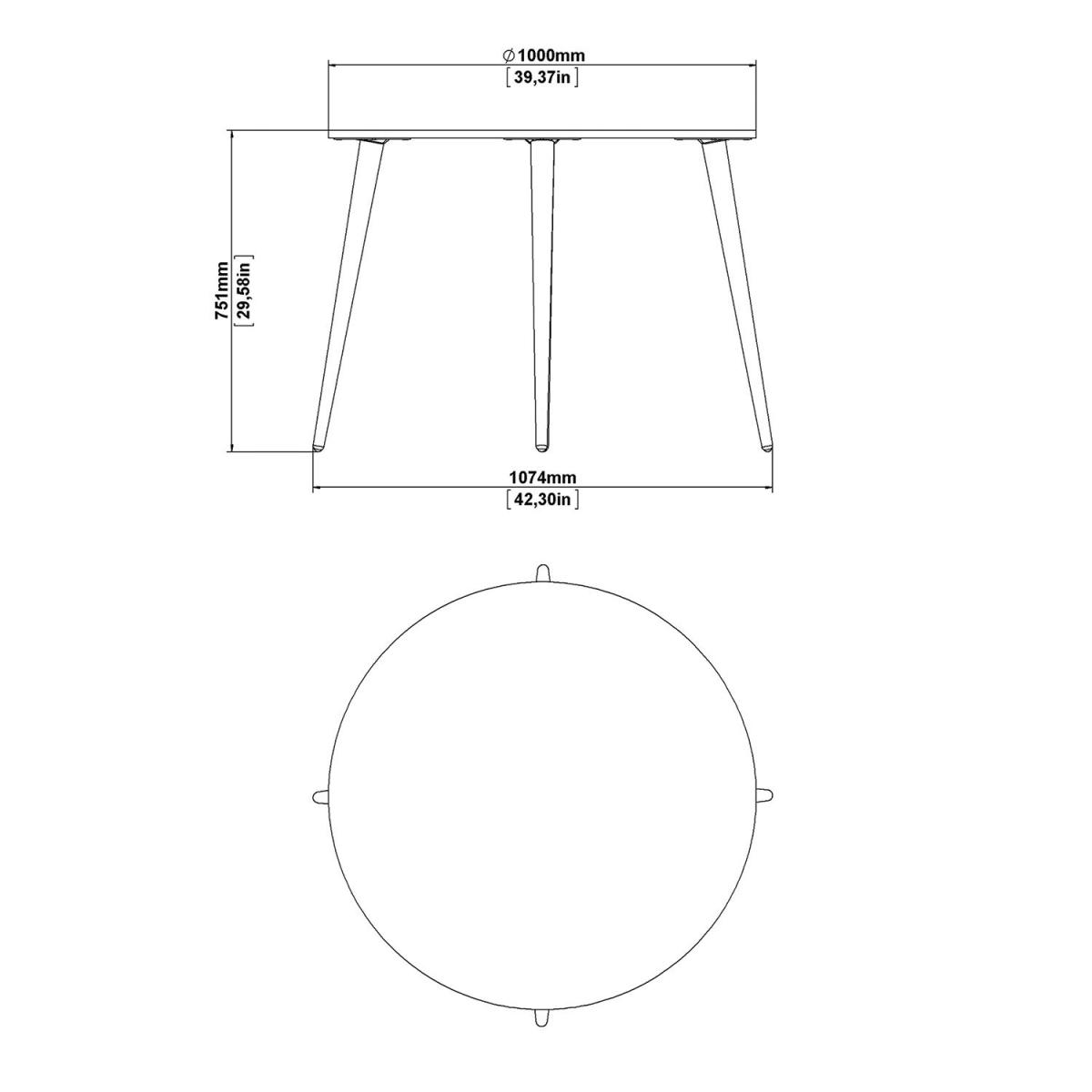 Oslo Dining Table - Black / 100cm – image 6