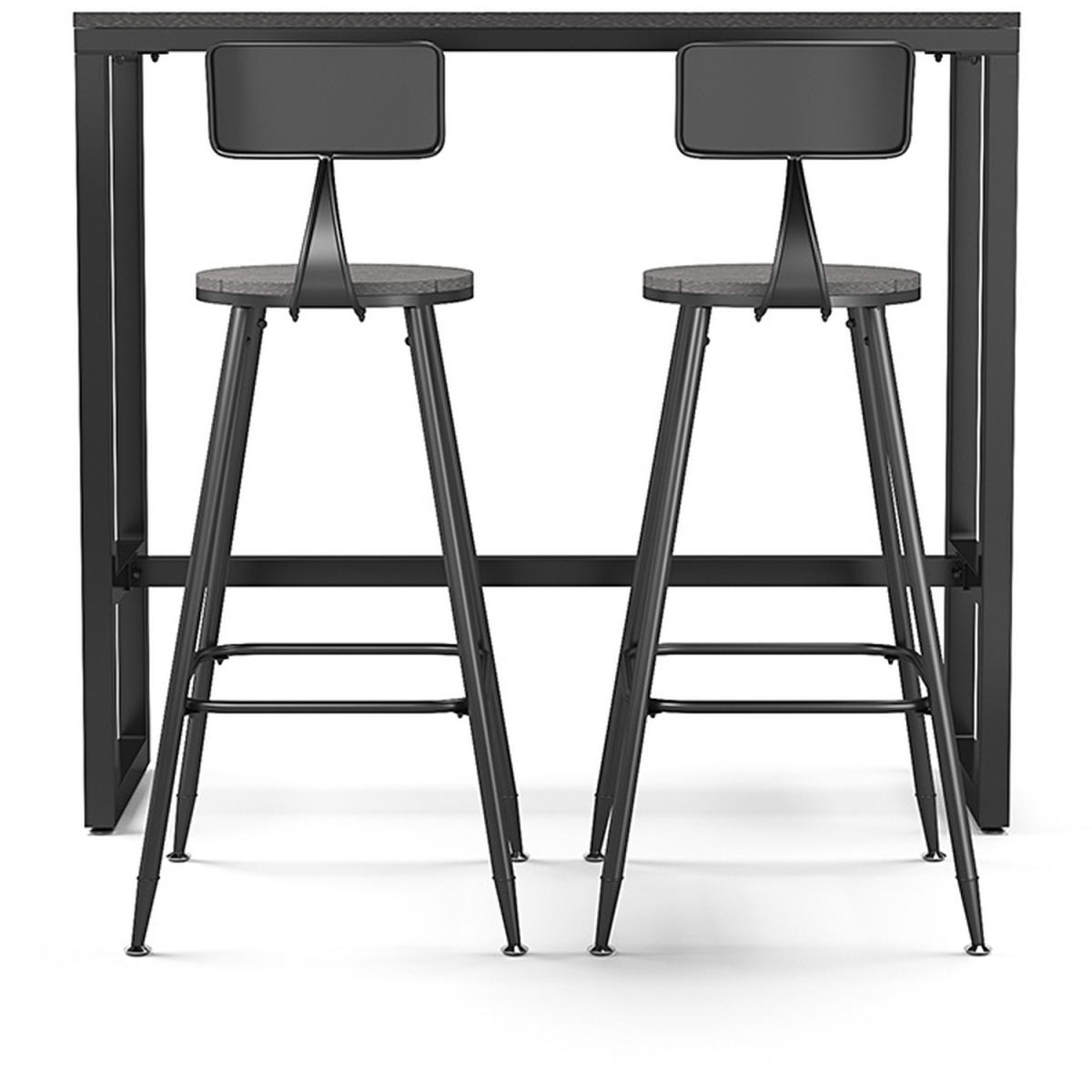 Modern Bar Table and Stools Set - Grey / 120cm – image 4