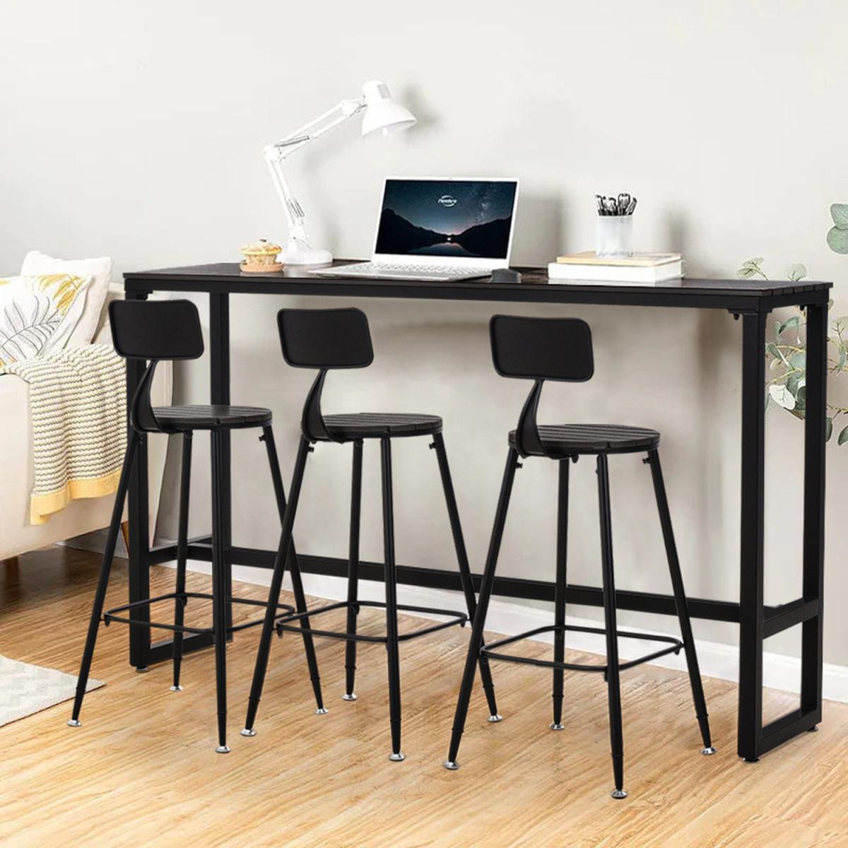 Modern Bar Table and Stools Set - Grey / 120cm – image 6