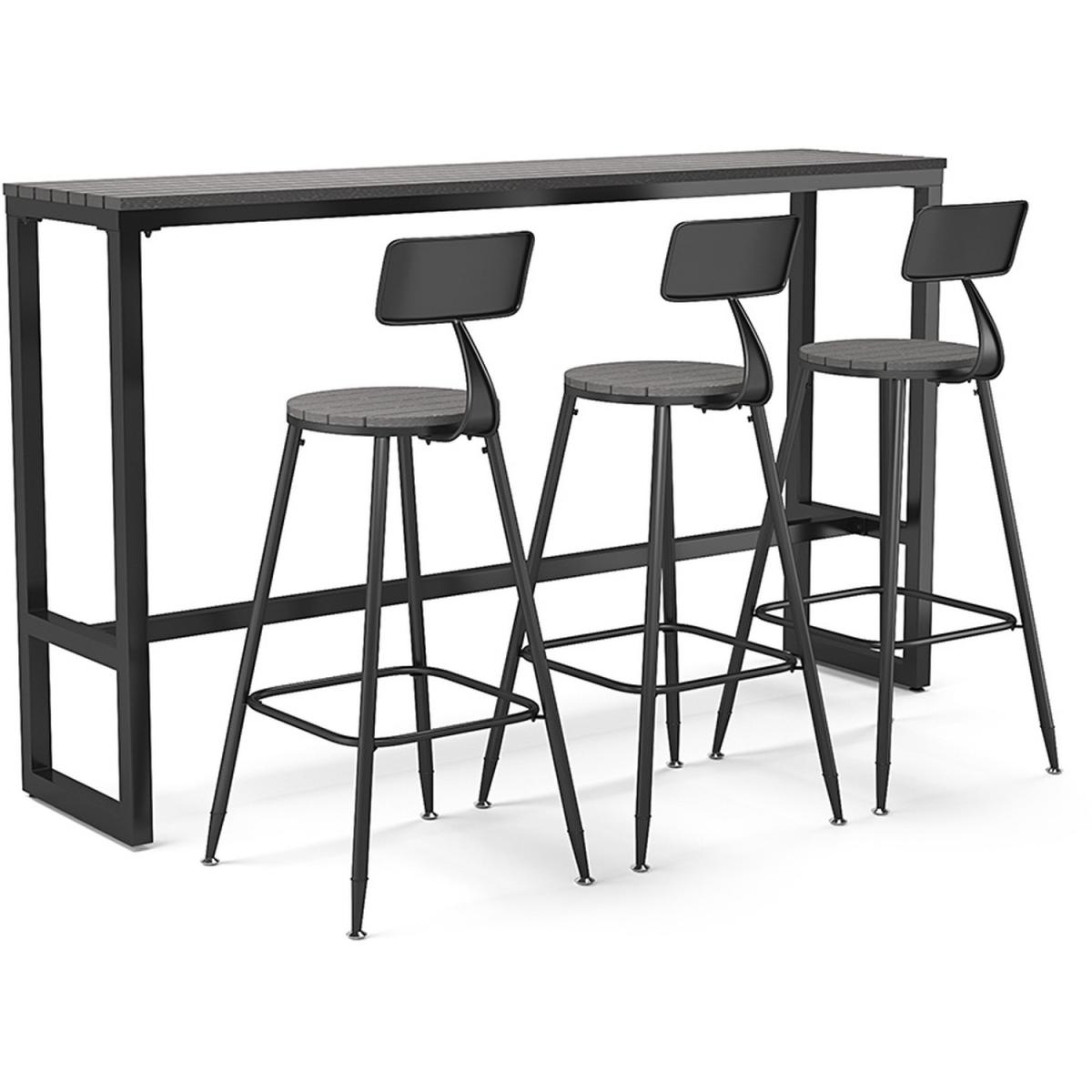 Modern Bar Table and Stools Set - Grey / 120cm – image 8