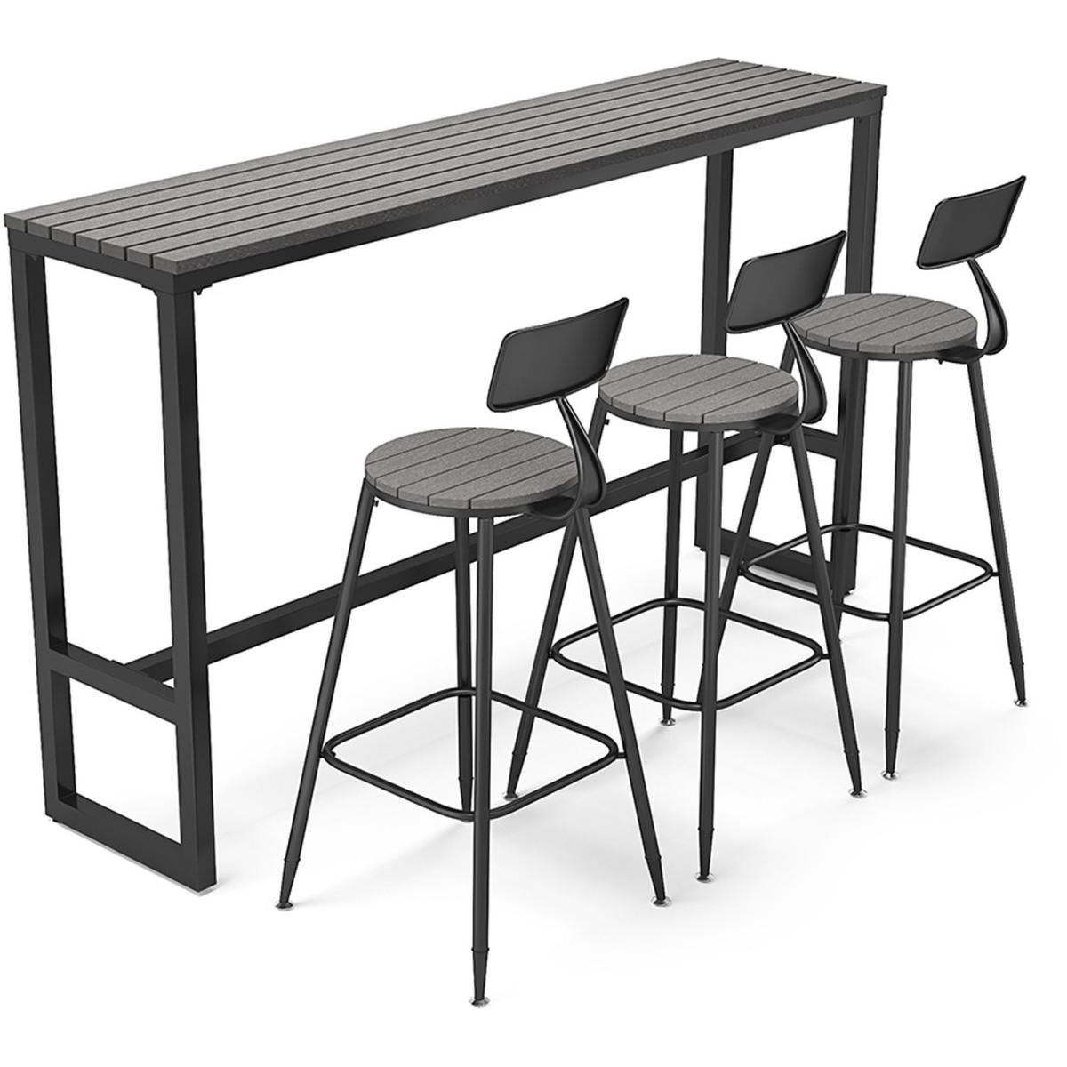 Modern Bar Table and Stools Set - Grey / 120cm – image 9