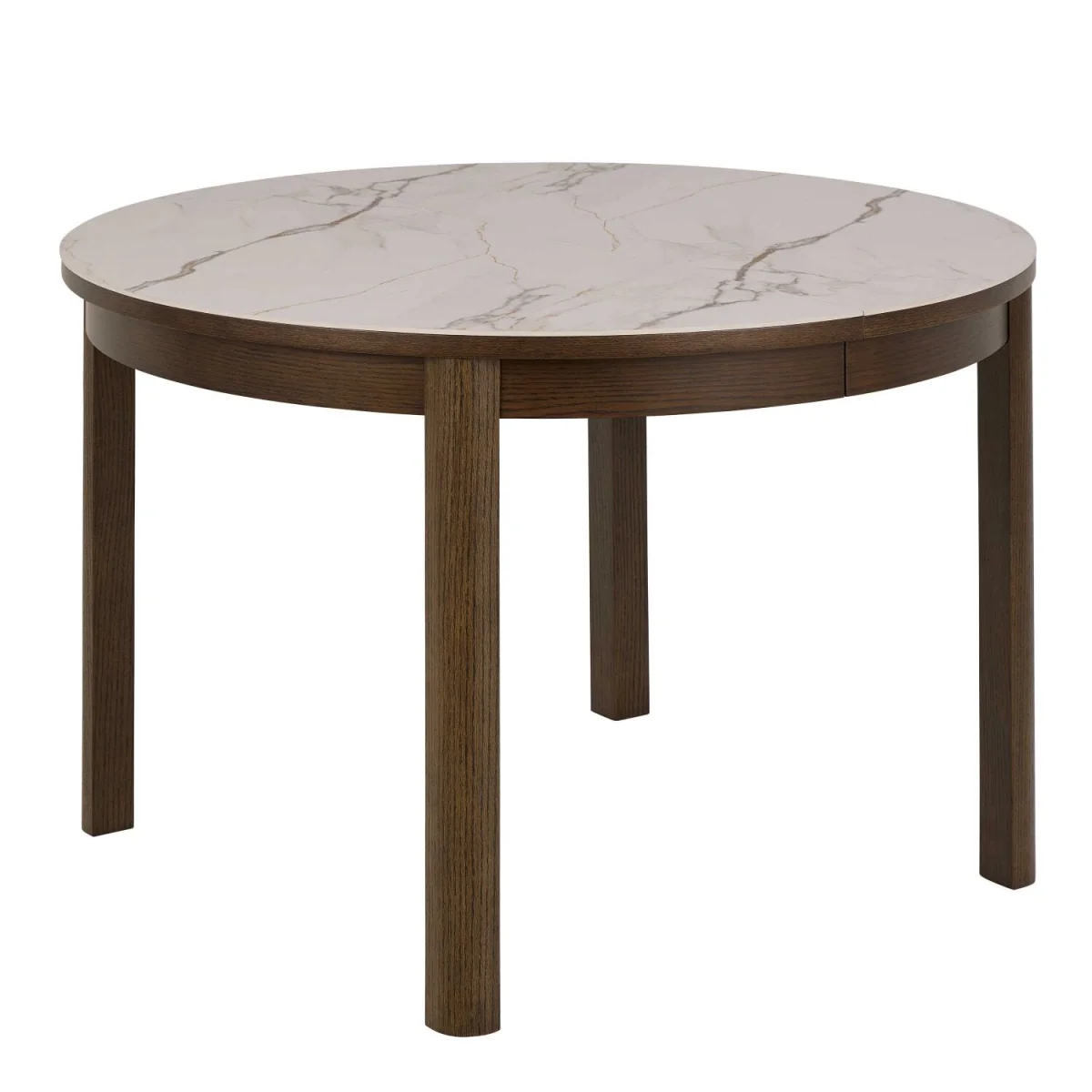 Cork Round Extendable Dining Table Ceramic Top Veneer Base - Brown – image 2