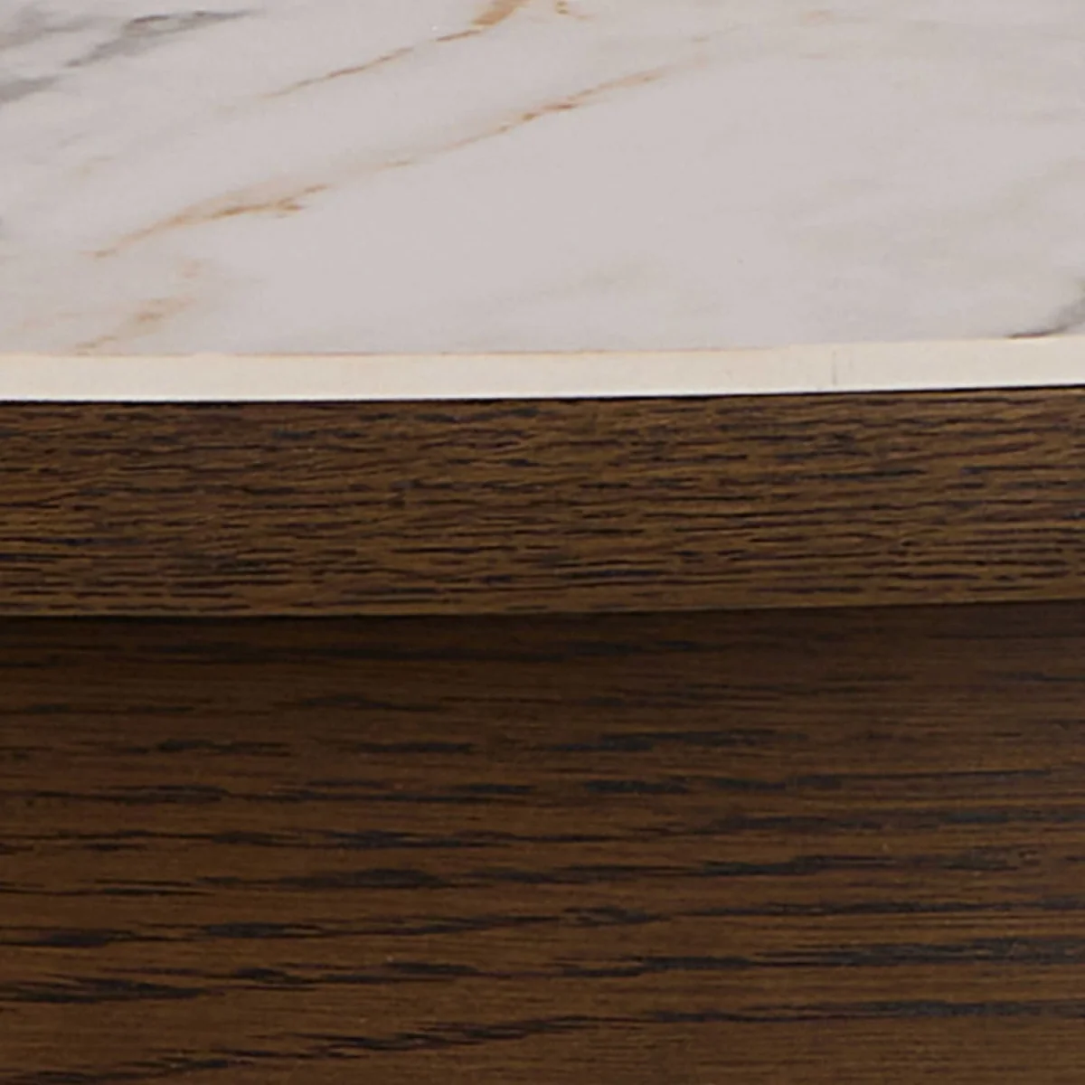 Cork Round Extendable Dining Table Ceramic Top Veneer Base - Brown – image 3