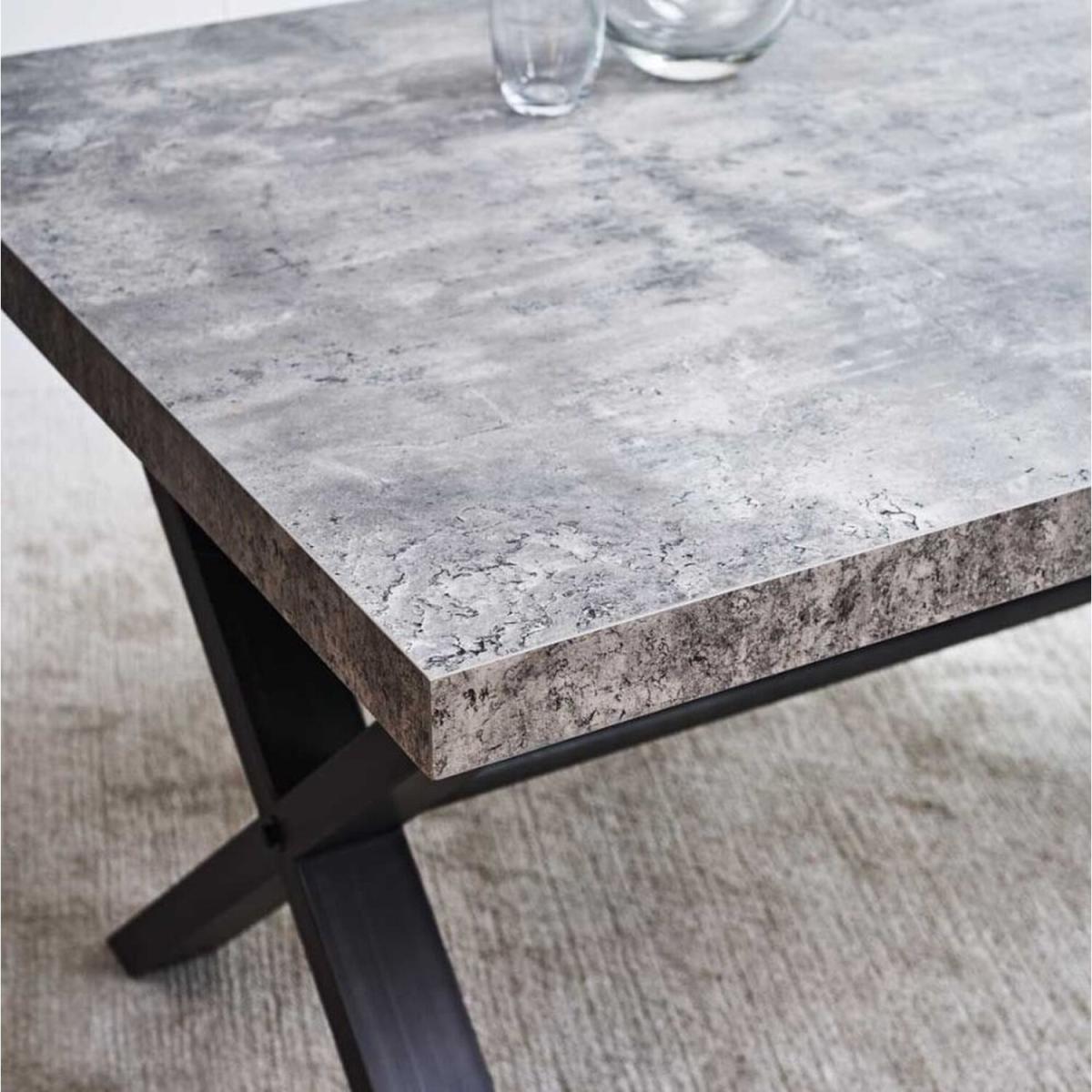 Industrial Concrete Effect Dining Table - Grey / 190cm – image 2
