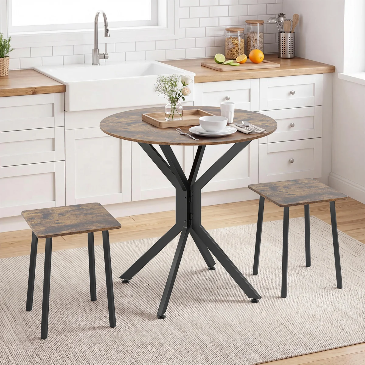 Set of 3 Drop Leaf Dining Table – image 6