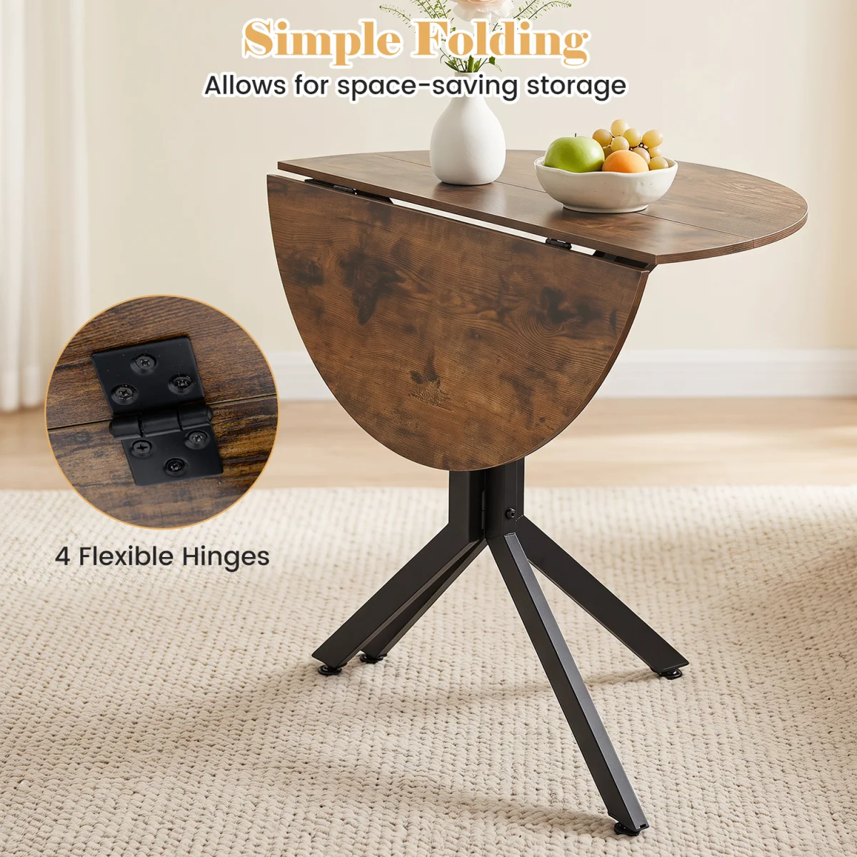 Set of 3 Drop Leaf Dining Table – image 9