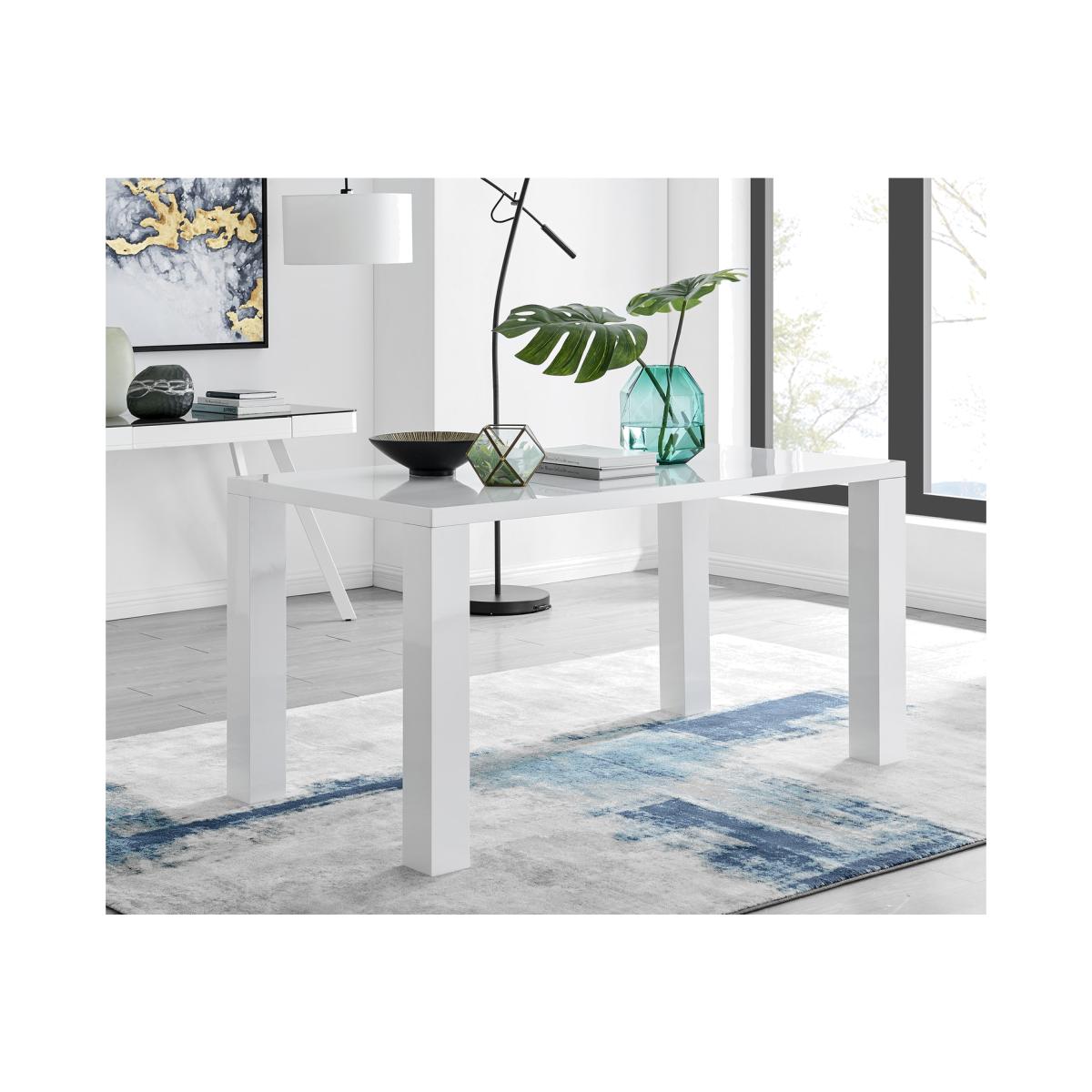 Pivero 6 Seat High Gloss Modern Dining Table - Black – image 1