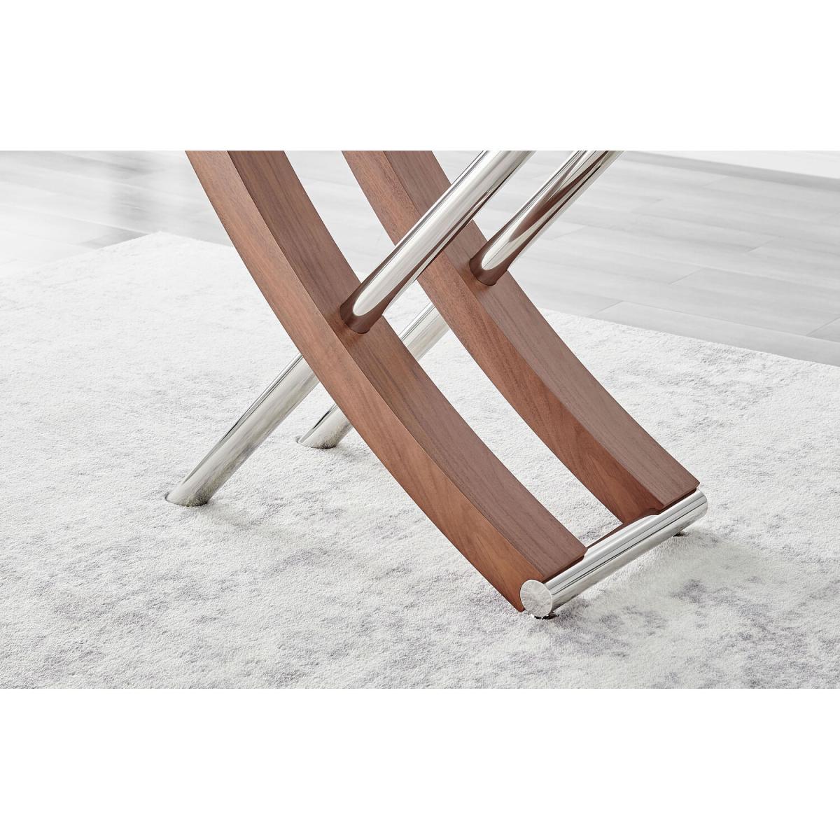 Mayfair 4 Glass and Wood Veneer Rectangle Dining Table - Wood – image 4