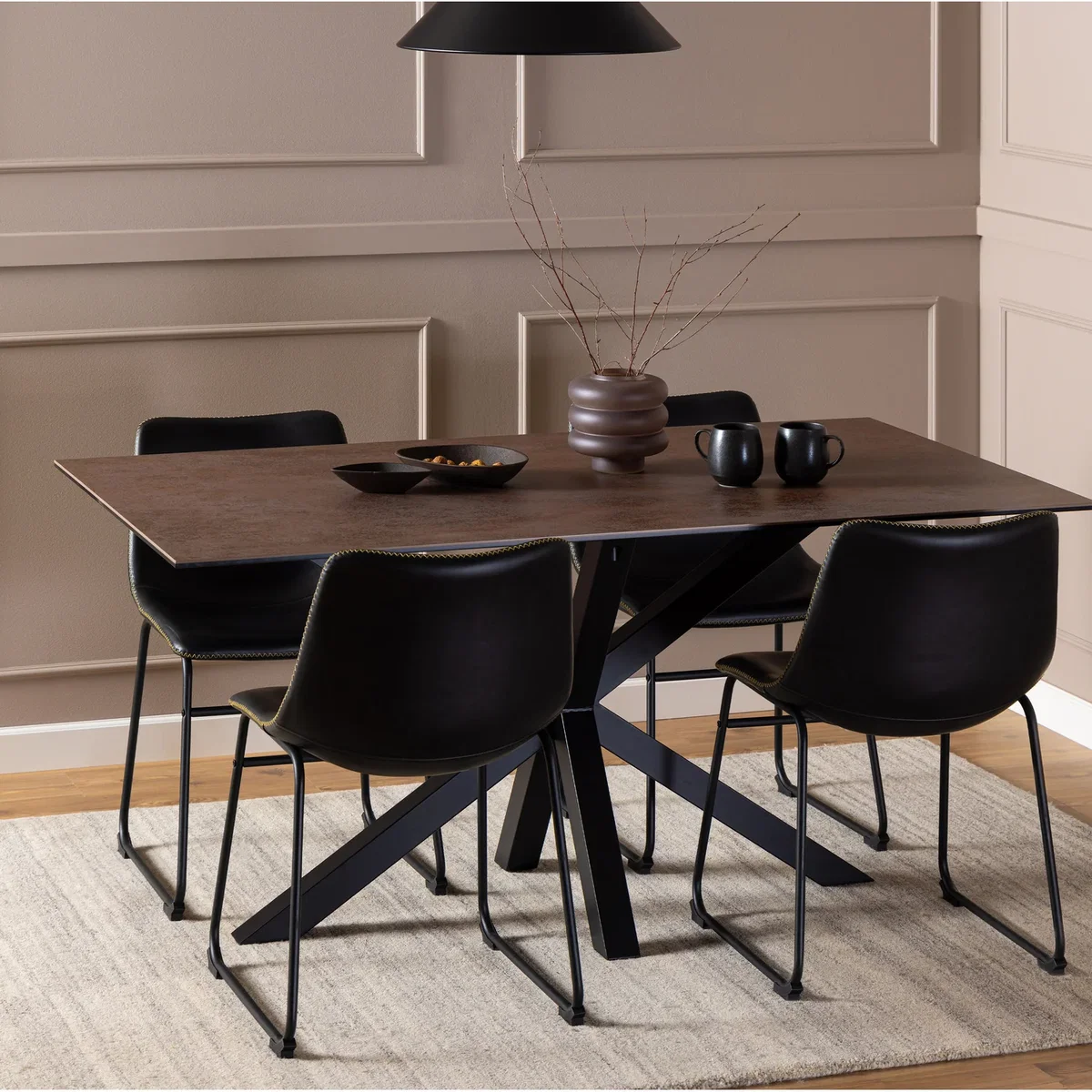 Heaven Dining Table in Ceramic Rusty Brown 160x90cm - Rusty Brown – image 2