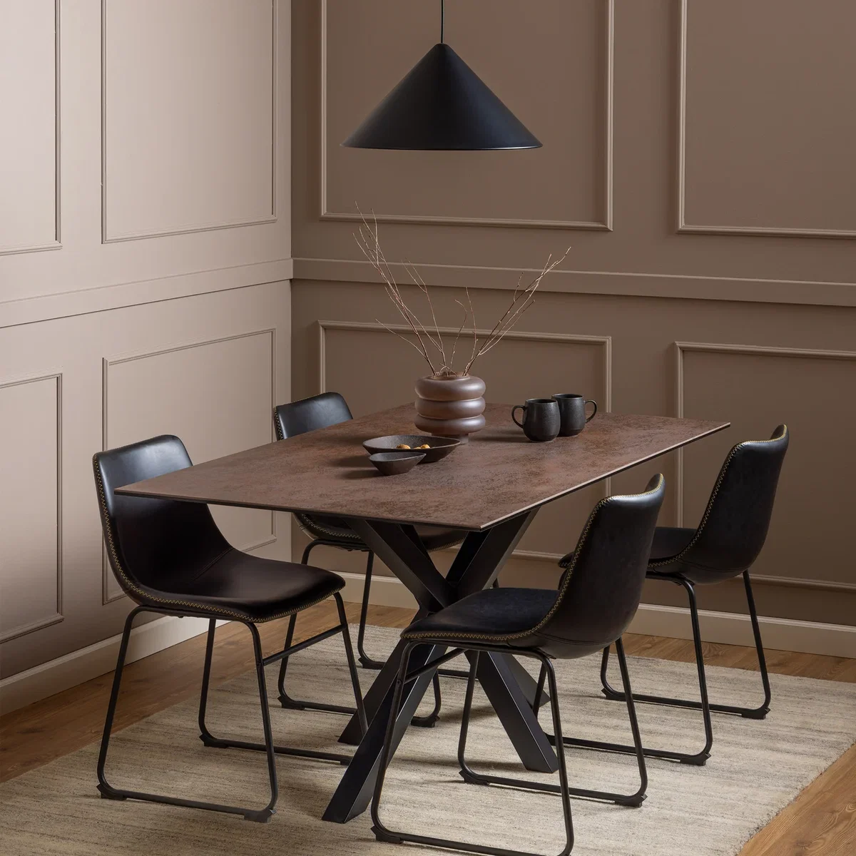Heaven Dining Table in Ceramic Rusty Brown 160x90cm - Rusty Brown – image 1