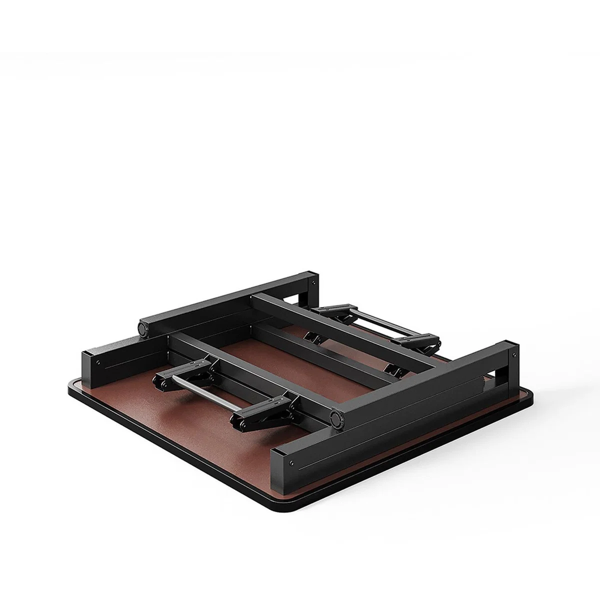 Foldable Marble Effect Tabletop Square Dining Table With Metal Legs - Black / 5.6kg – image 4