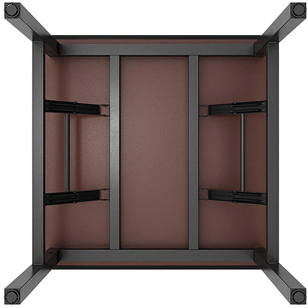 Foldable Marble Effect Tabletop Square Dining Table With Metal Legs - Black / 5.6kg – image 5