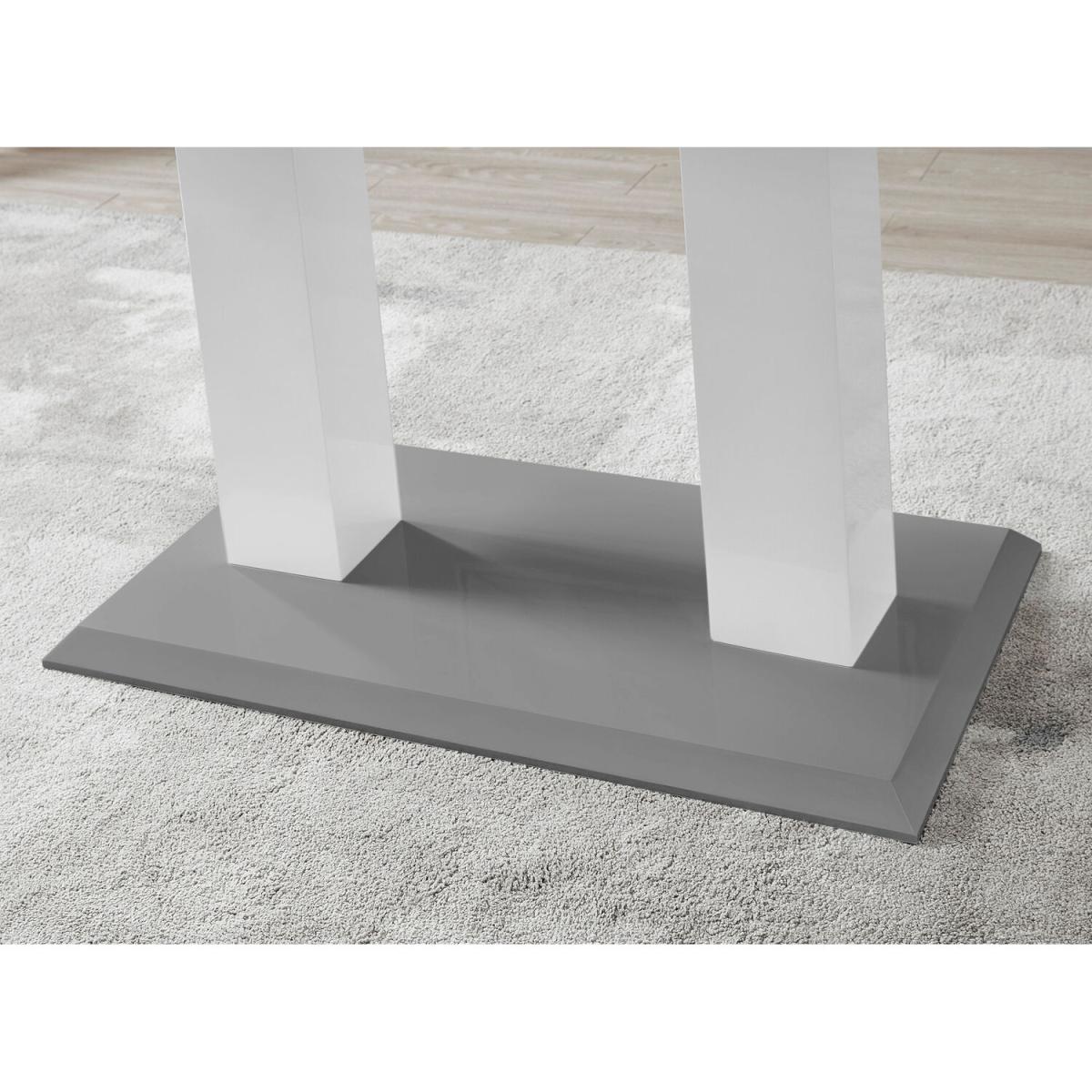 Imperia WhiteGrey High Gloss Dining Table - White – image 3