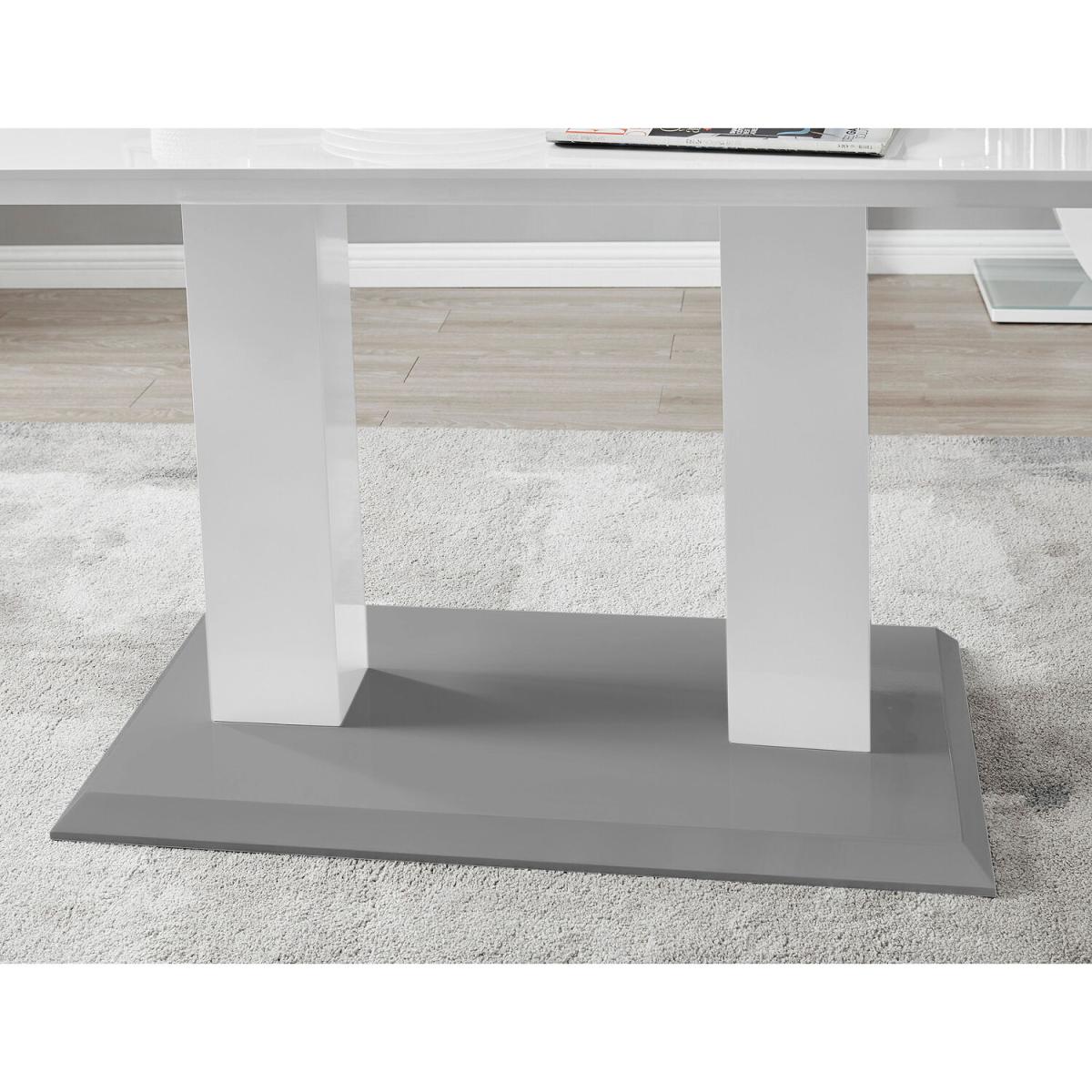 Imperia WhiteGrey High Gloss Dining Table - White – image 5