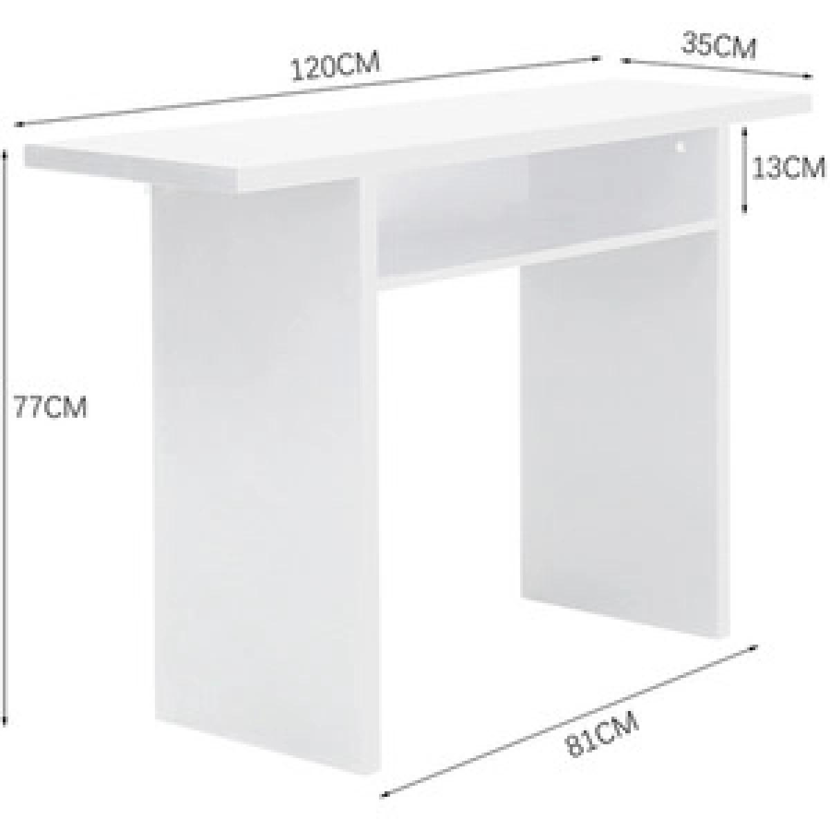 Modern Dining Table With Shelf Slim Laptop Desk - White Grey – image 11