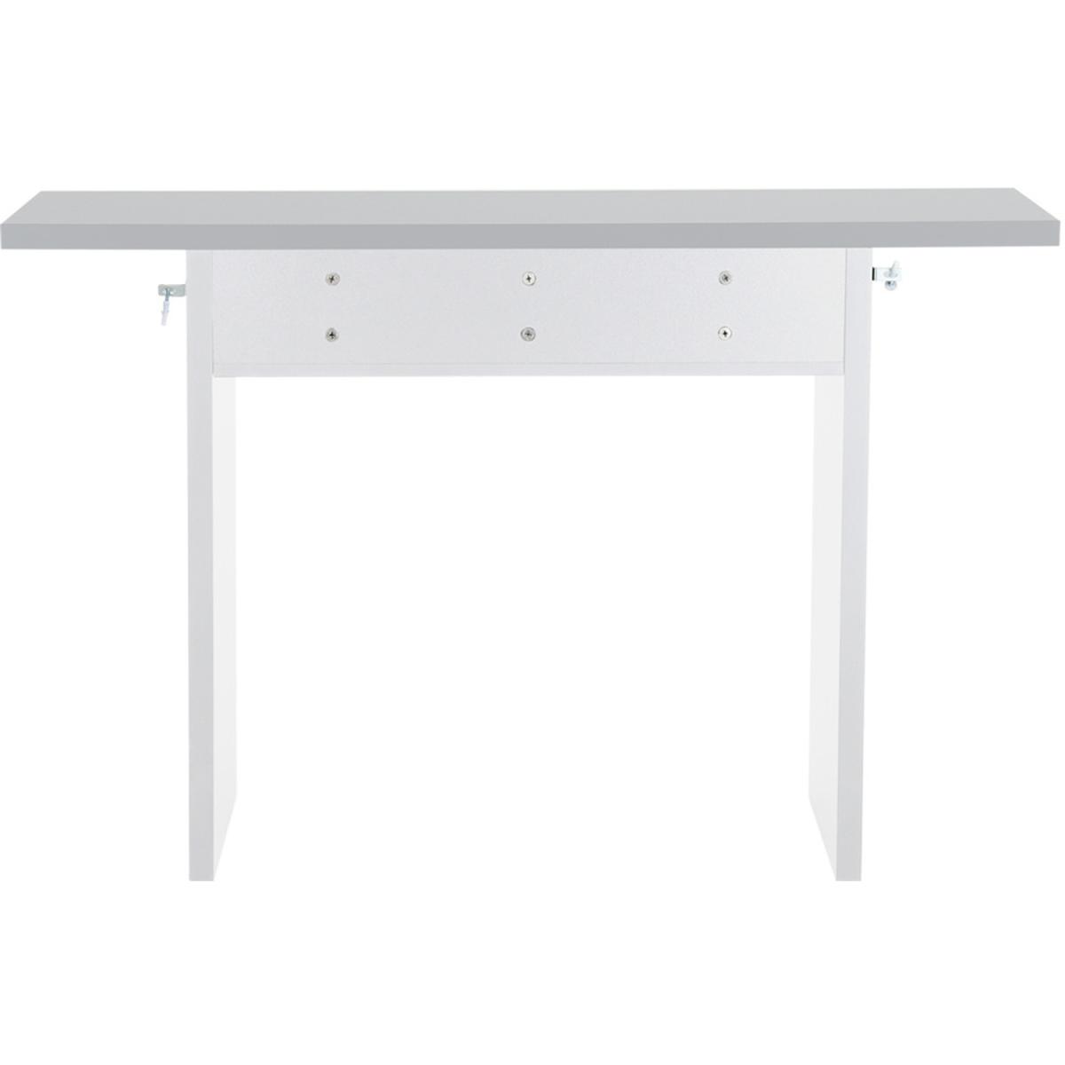 Modern Dining Table With Shelf Slim Laptop Desk - White Grey – image 4