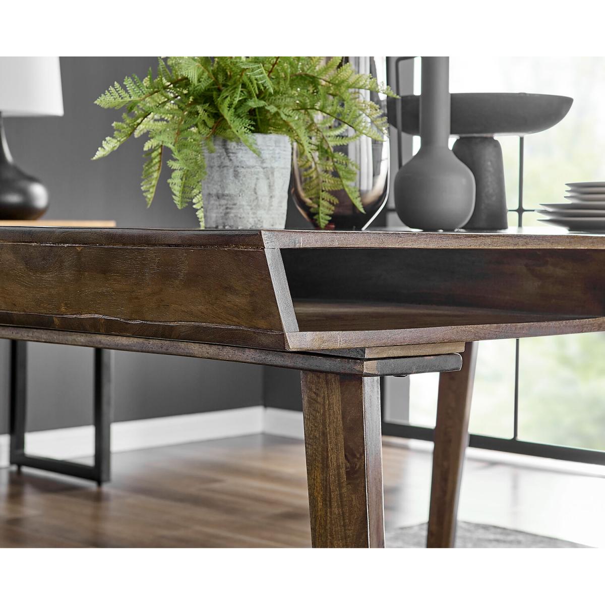 Otto Solid Dark Walnut Wood 6 Seater Dining Table - Dark Walnut – image 4
