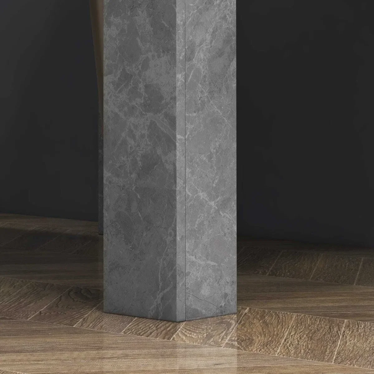 Kava Cement Grey Square Dining Table - Faux Cement Finish, Compact Modern Design – image 8