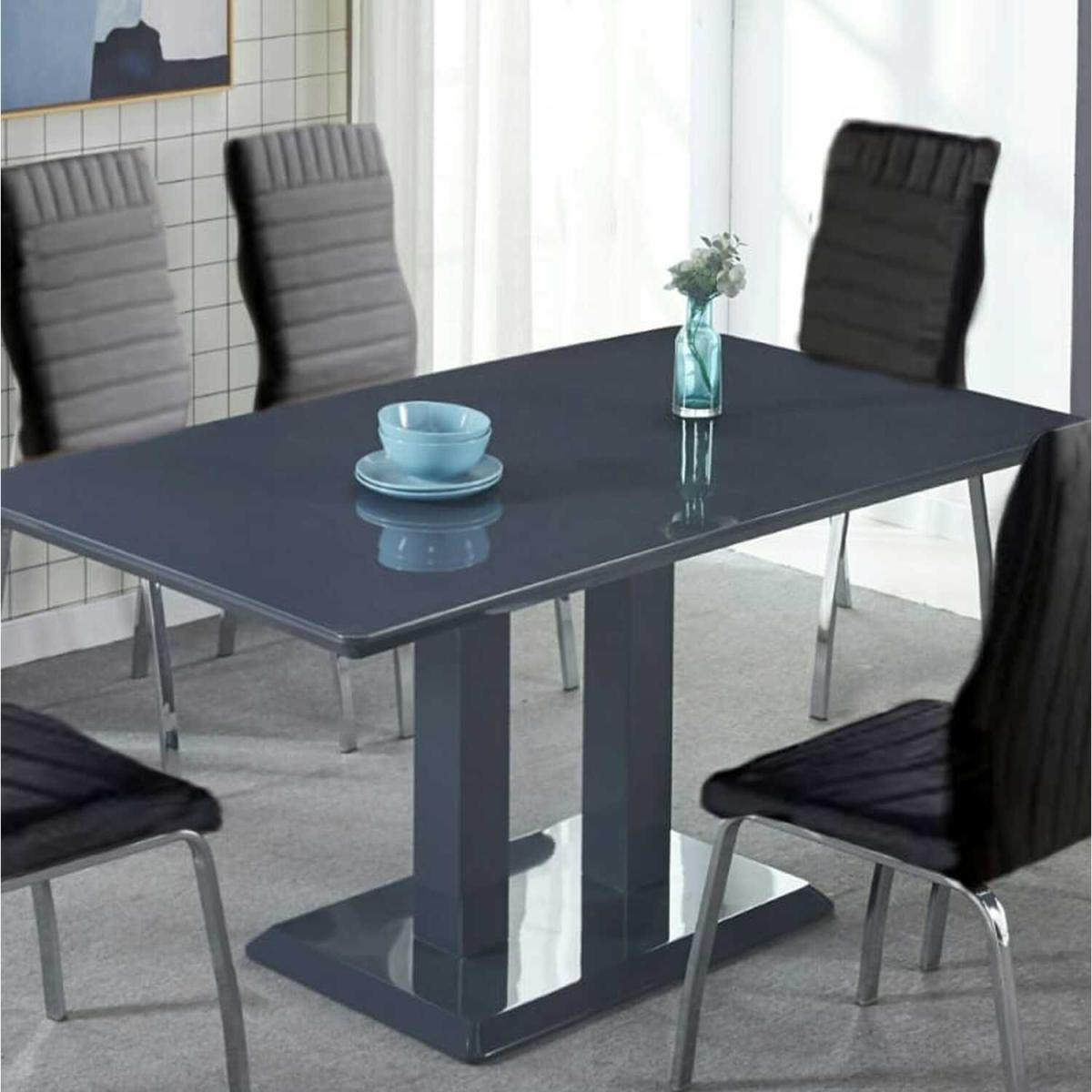 Rocco MDF Gloss Dining Table - Grey – image 2