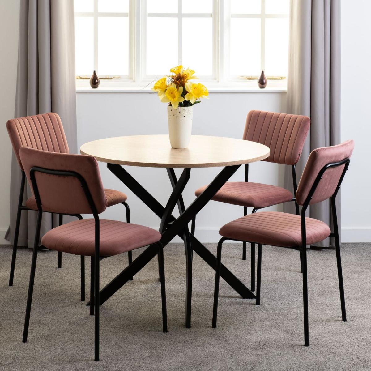 Sheldon Round Wooden Top Dining Table  - Sonoma Oak Table Top – image 3