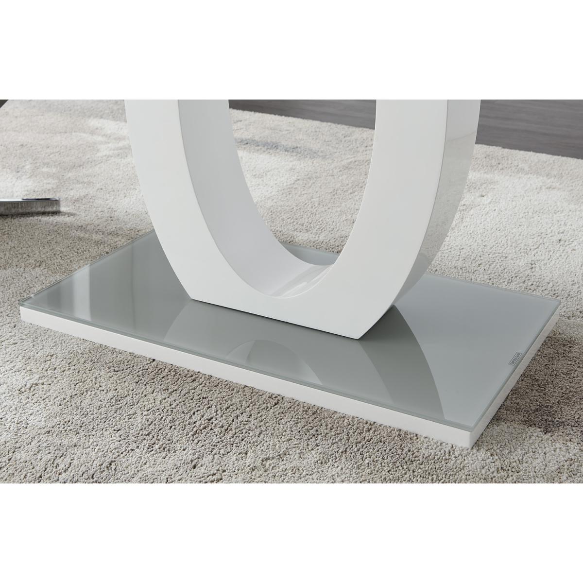 Giovani 6 Grey Dining Table with 6 Milan Gold Leg Chairs - White – image 14
