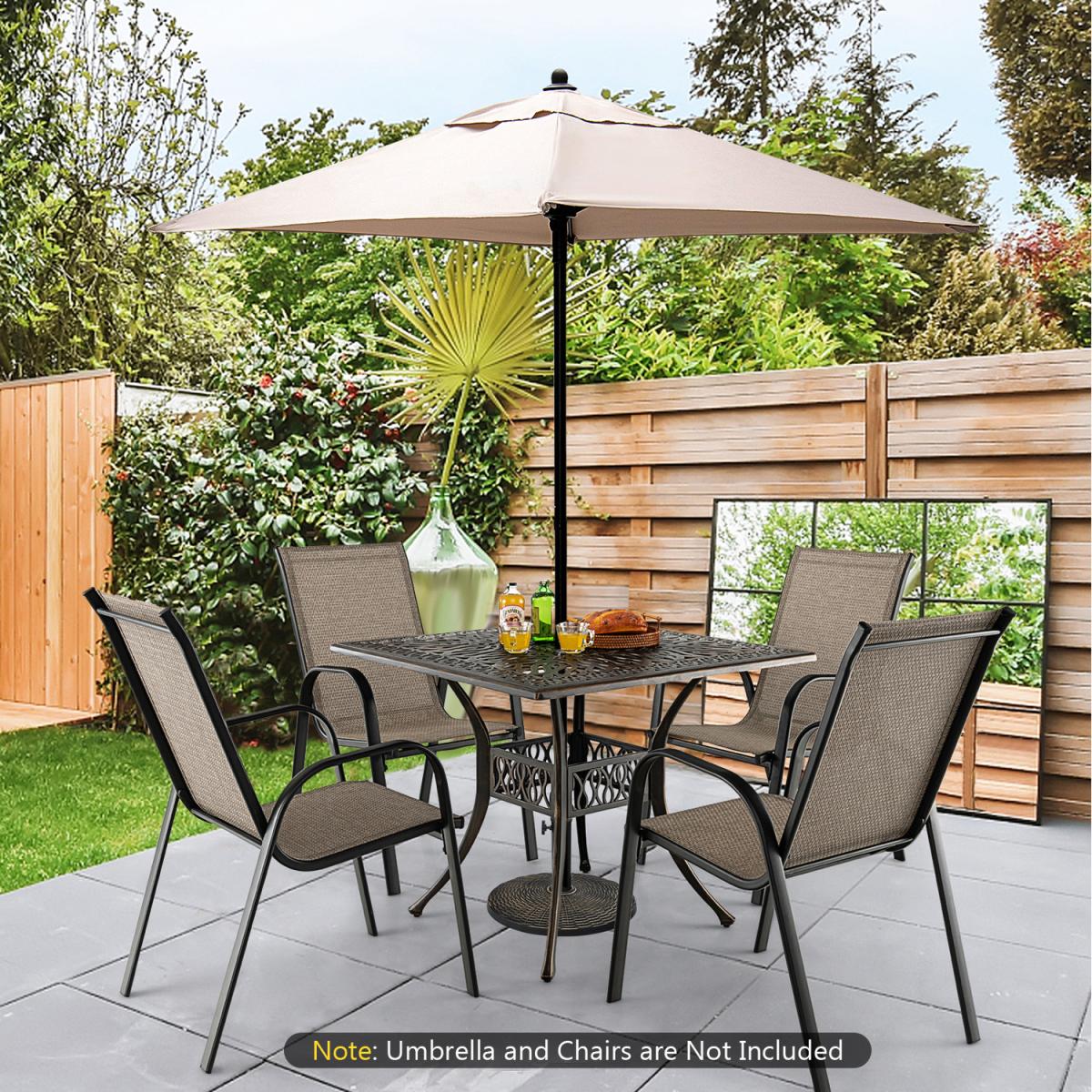 Costway Patio Square Dining Table - Bronze - Bronze – image 6