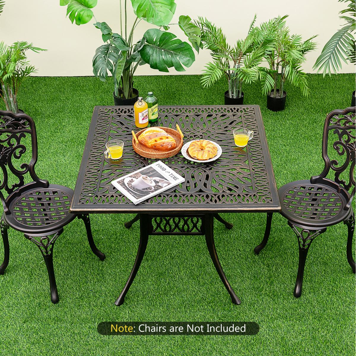 Costway Patio Square Dining Table - Bronze - Bronze – image 1